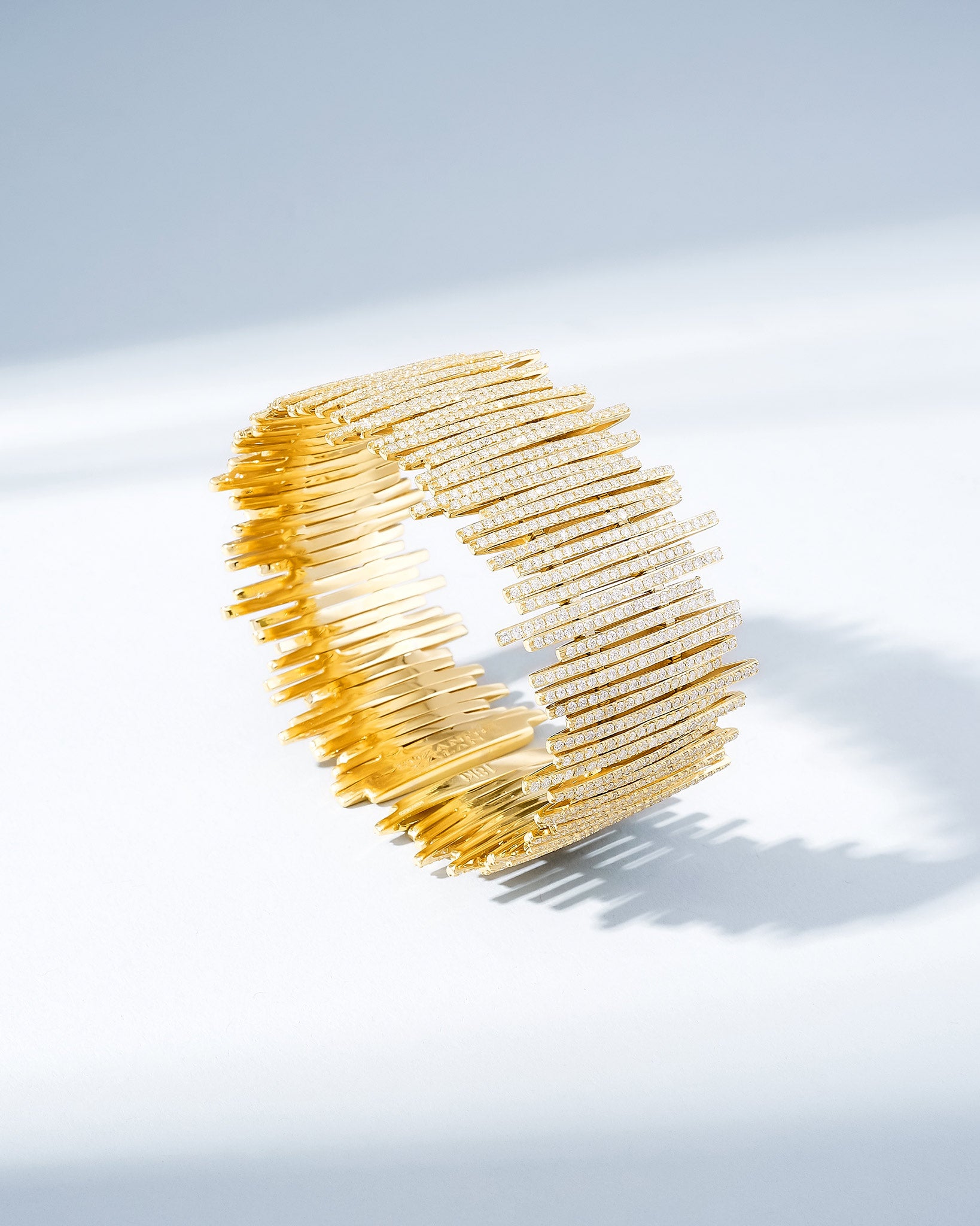 Suzanne Kalan Classic Gold Full Pave Cuff in 18k yellow gold