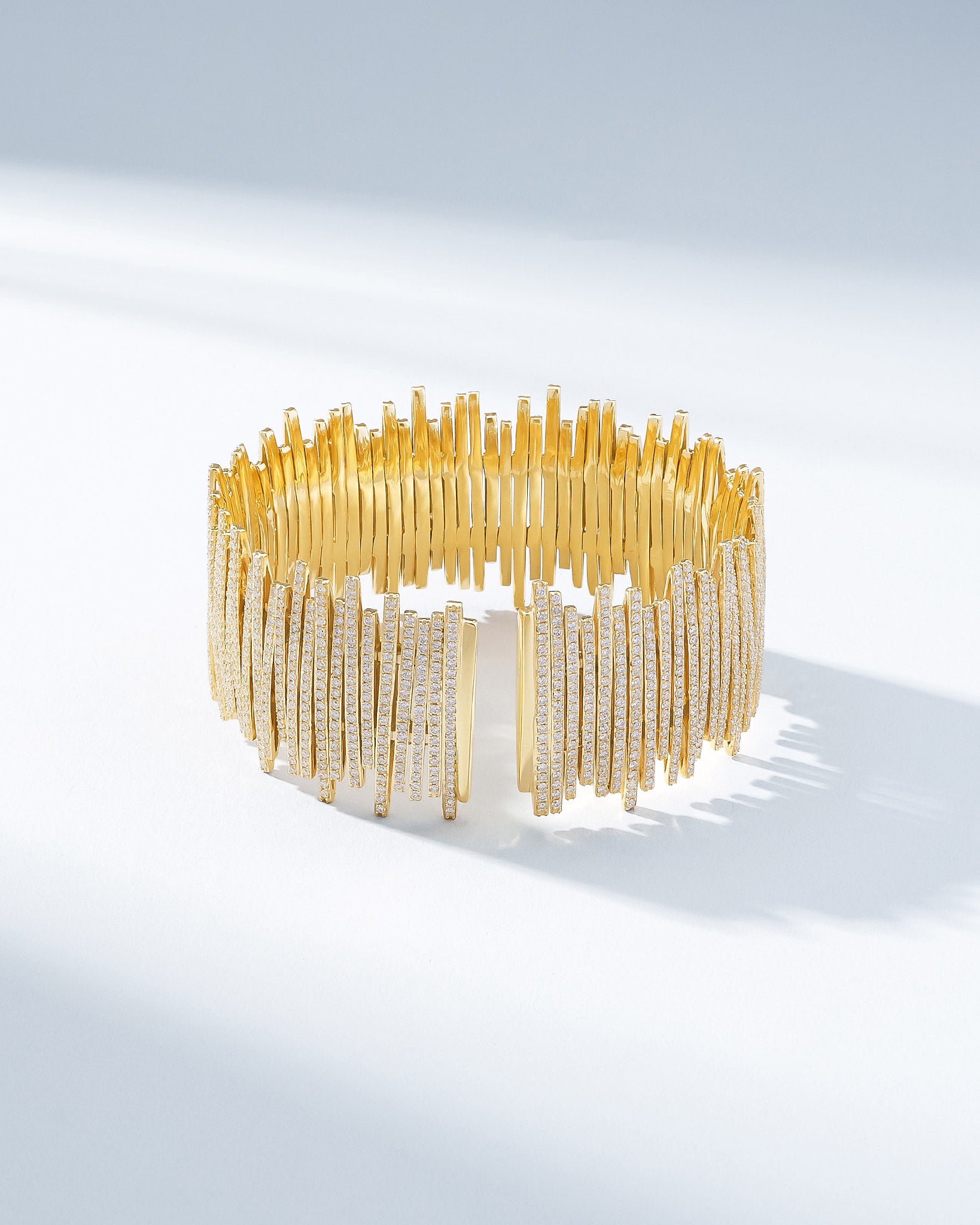 Suzanne Kalan Classic Gold Full Pave Cuff in 18k yellow gold