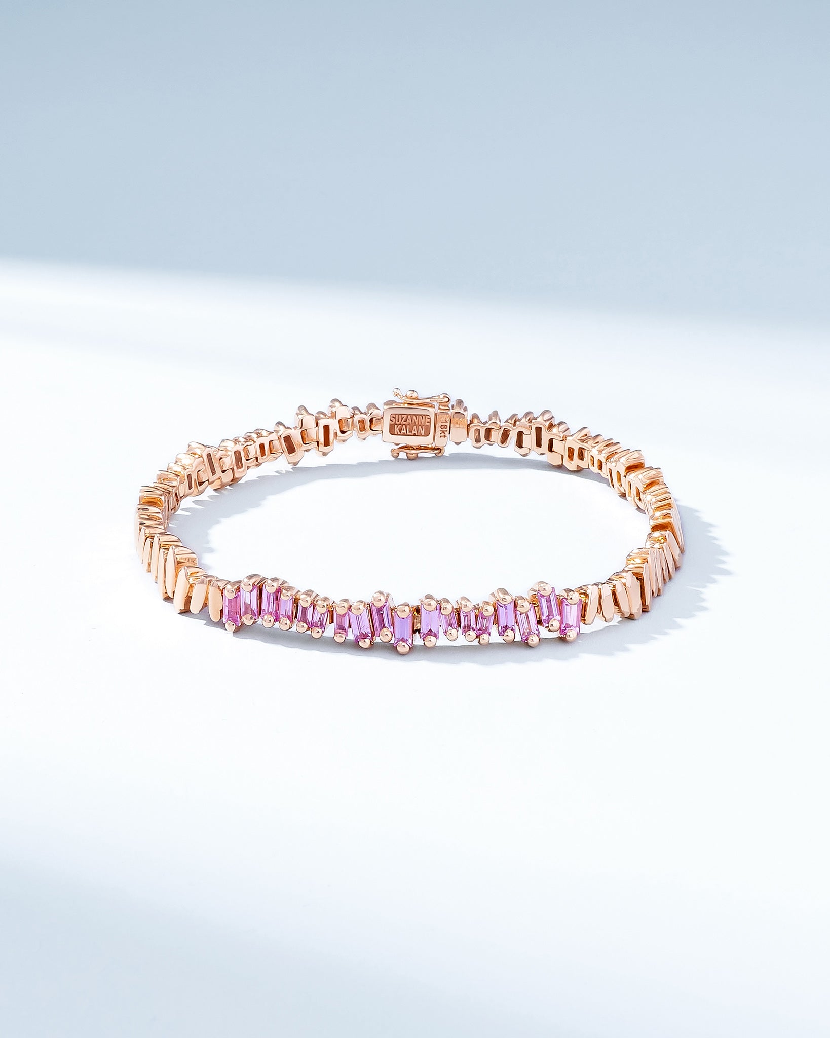 Suzanne Kalan Golden Pink Sapphire ID Bracelet in 18k rose gold