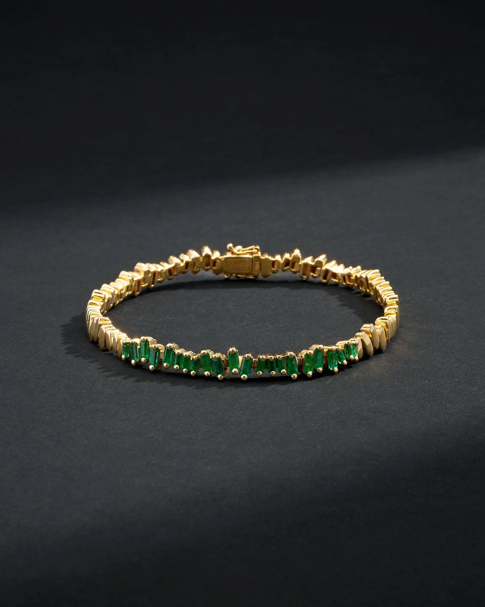 Suzanne Kalan Men's Golden Emerald ID Bracelet in 18k yellow gold