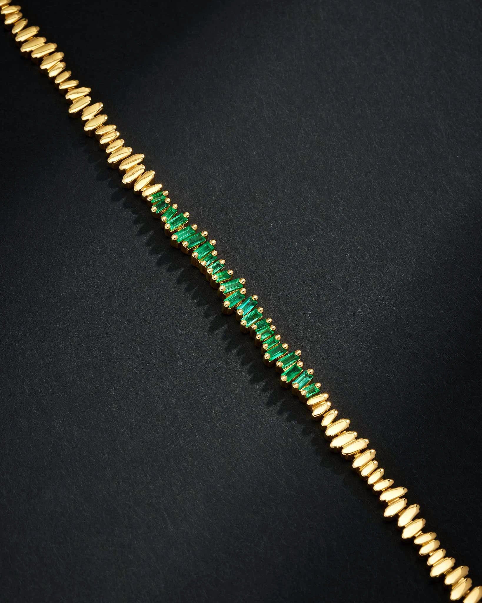 Suzanne Kalan Men's Golden Emerald ID Bracelet in 18k yellow gold