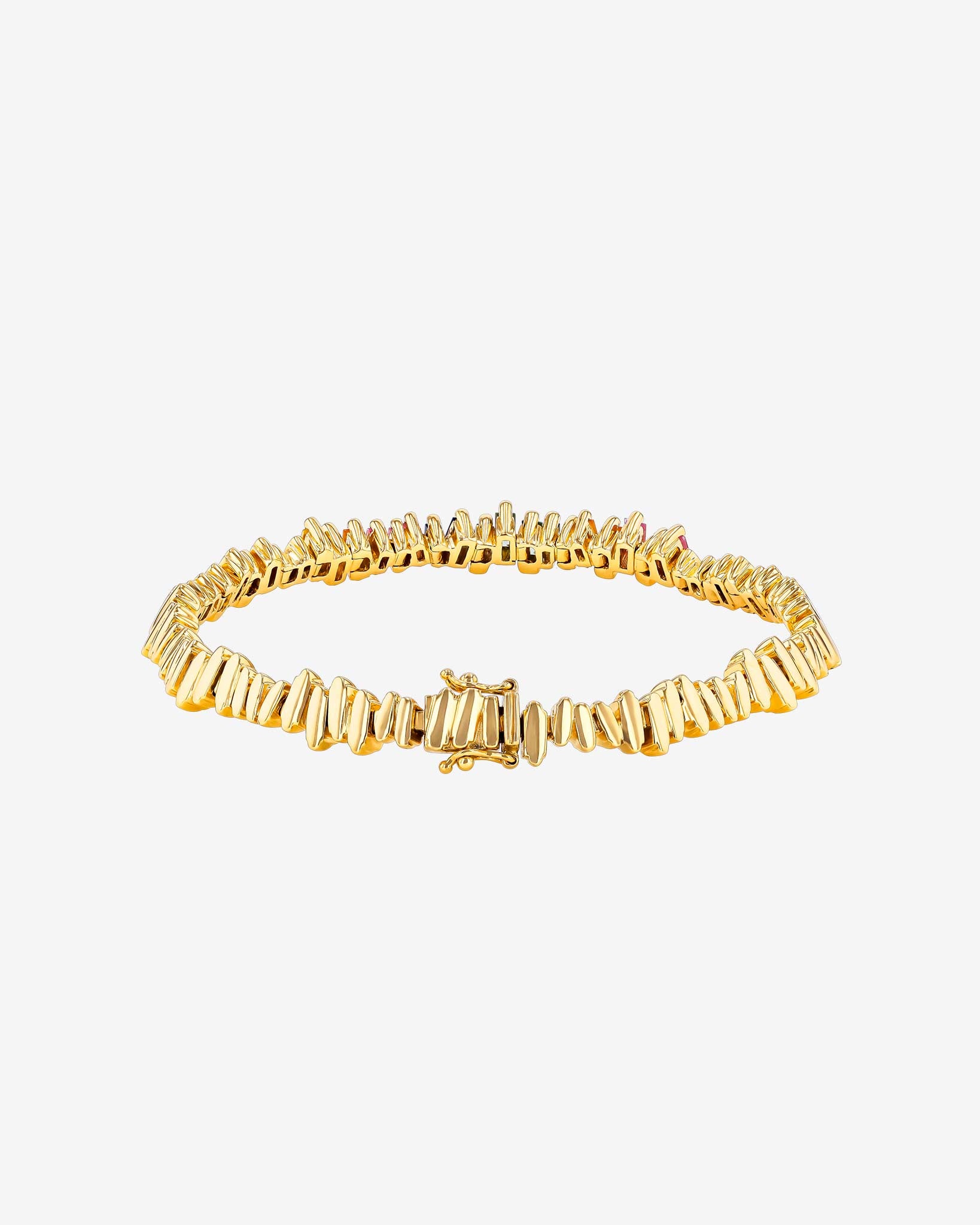 Suzanne Kalan Golden Pastel Sapphire ID Bracelet in 18k yellow gold