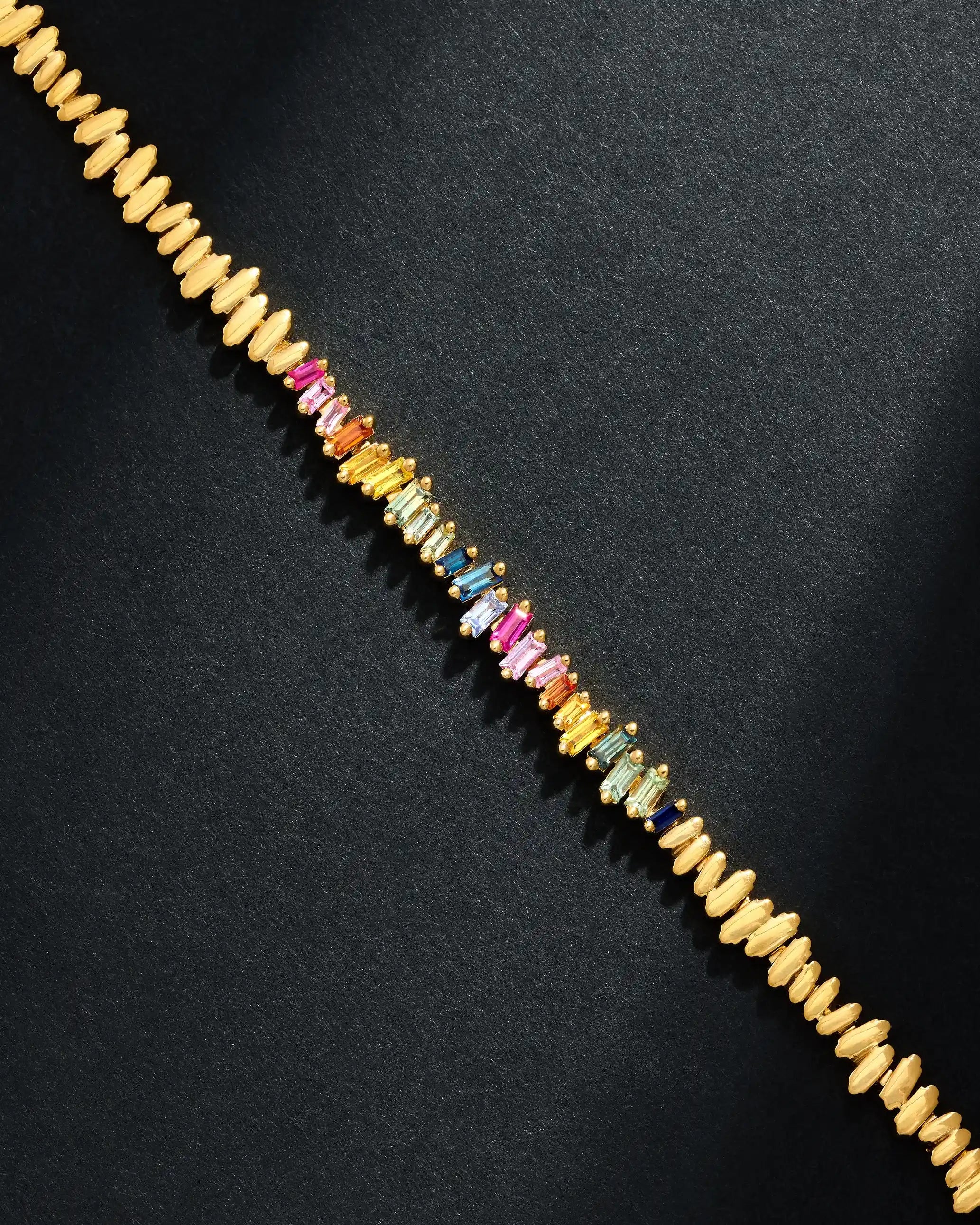 Suzanne Kalan Men's Golden Rainbow Sapphire ID Bracelet in 18k yellow gold