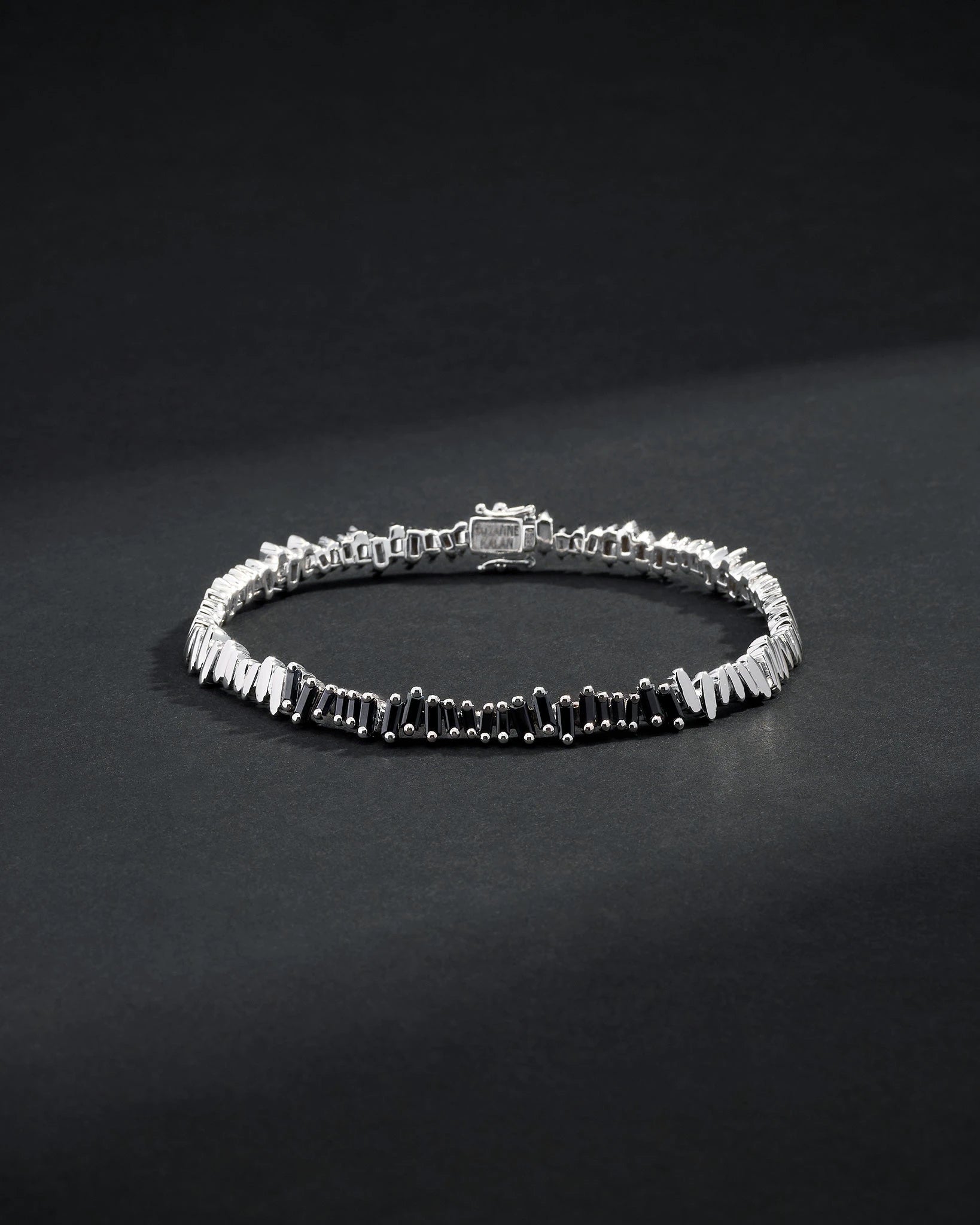 Suzanne Kalan Men's Golden Black Sapphire ID Bracelet in 18k white gold