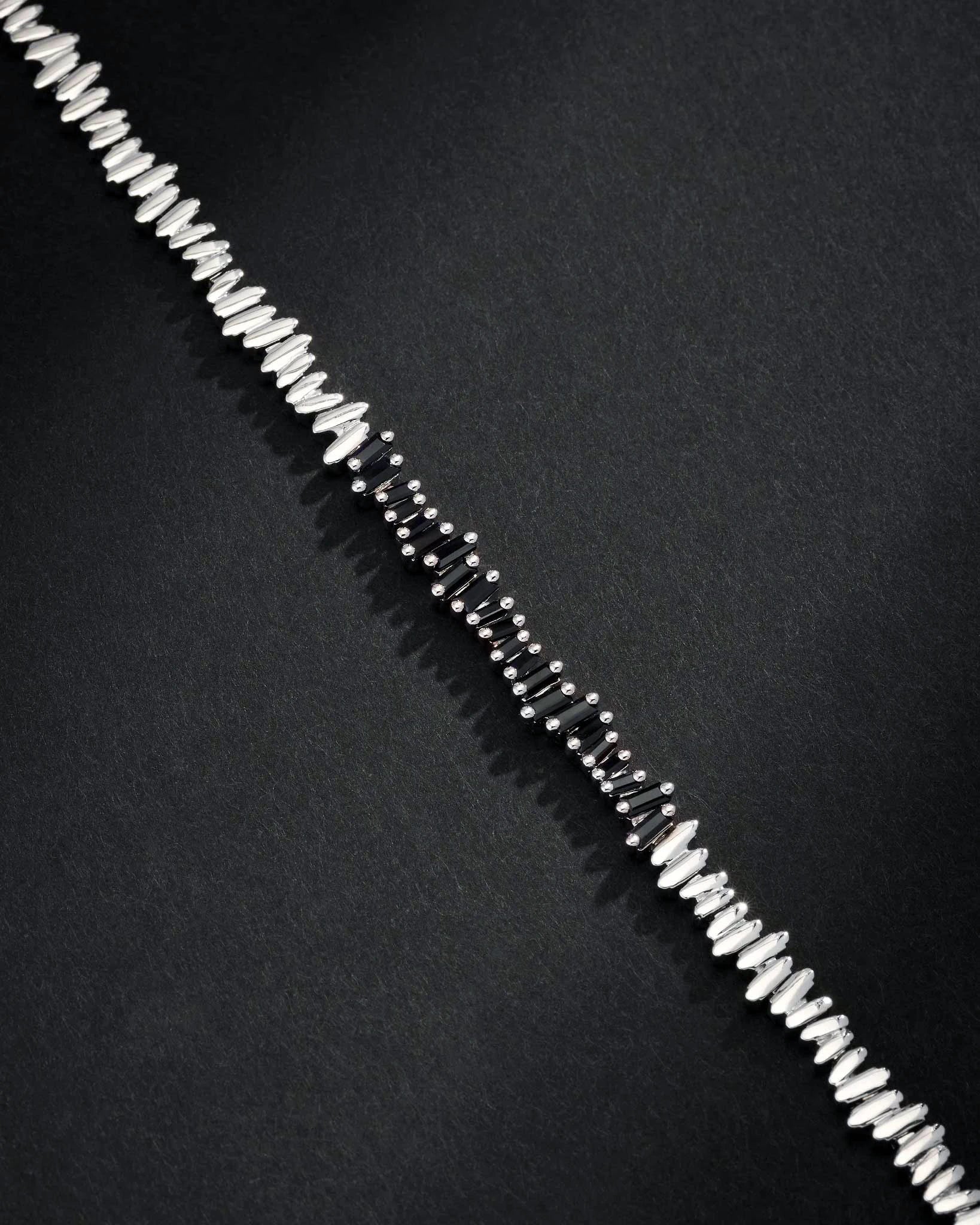 Suzanne Kalan Men's Golden Black Sapphire ID Bracelet in 18k white gold