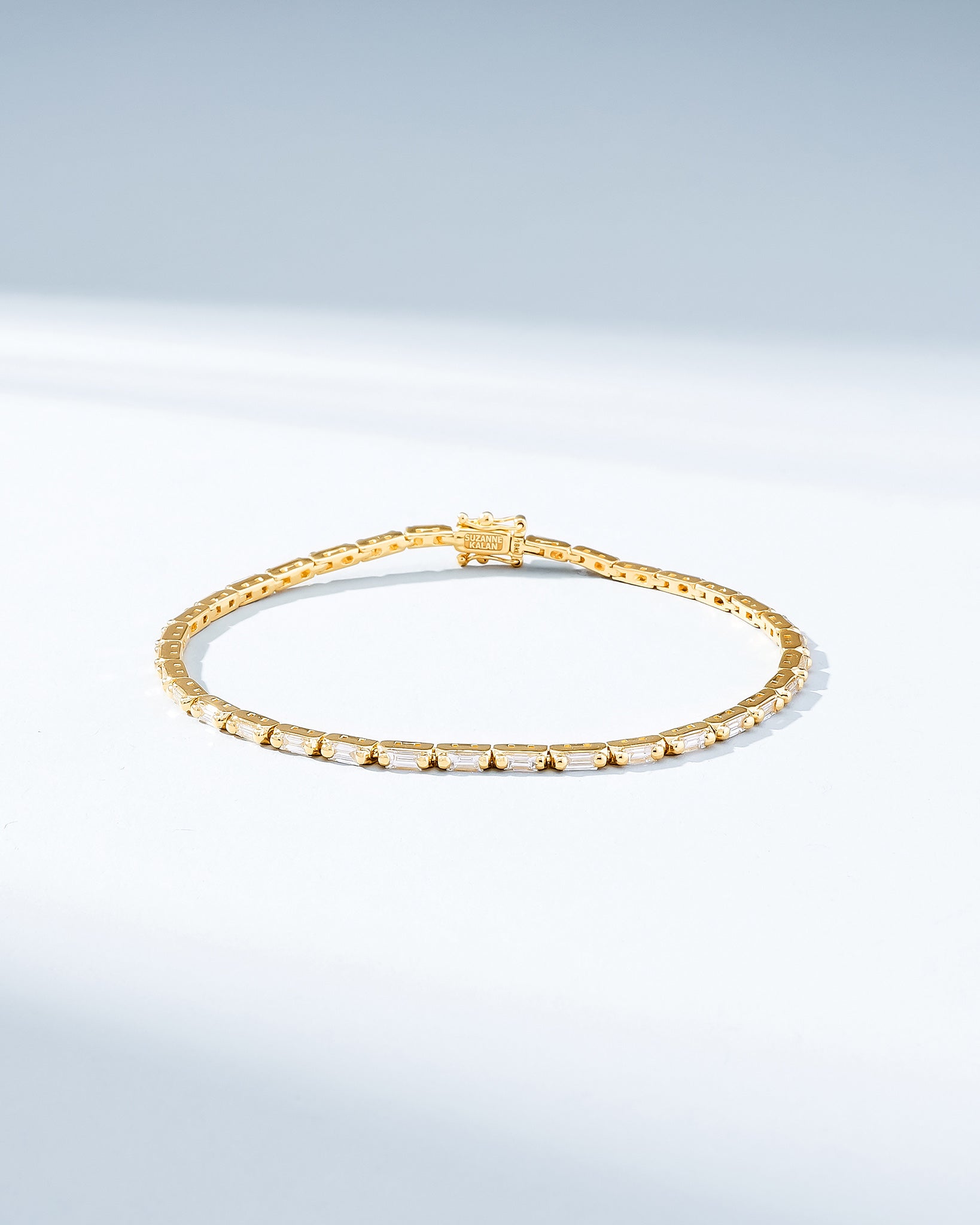 Suzanne Kalan Linear Diamond Tennis Bracelet in 18k yellow gold