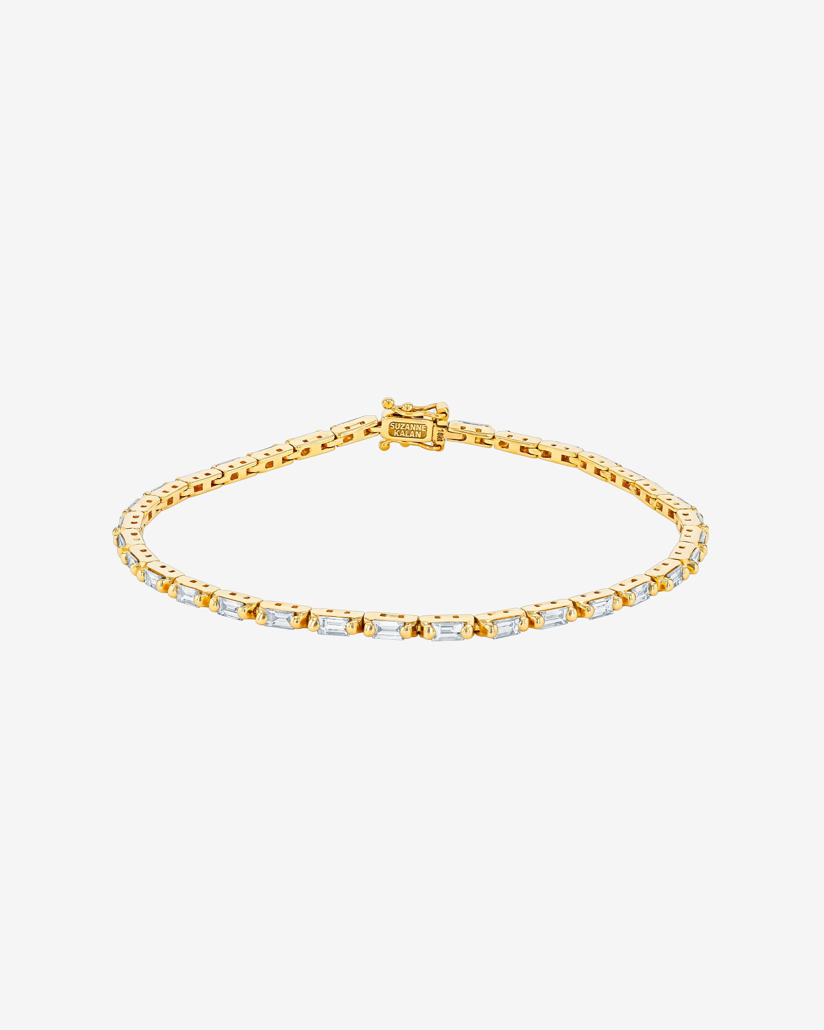 Suzanne Kalan Linear Diamond Tennis Bracelet in 18k yellow gold