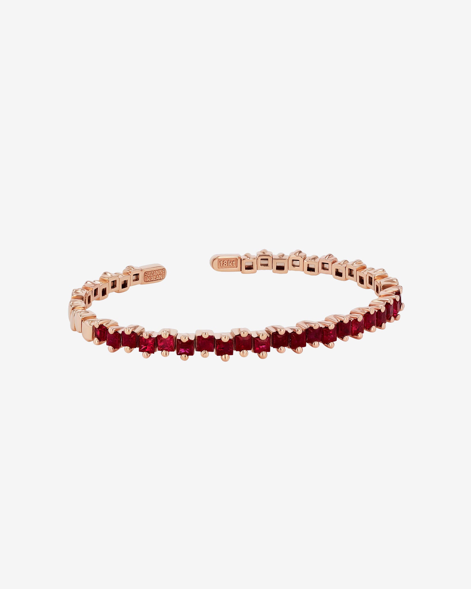 Kalan By Suzanne Kalan Princess Staggered Ruby Bangle in 18k rose gold