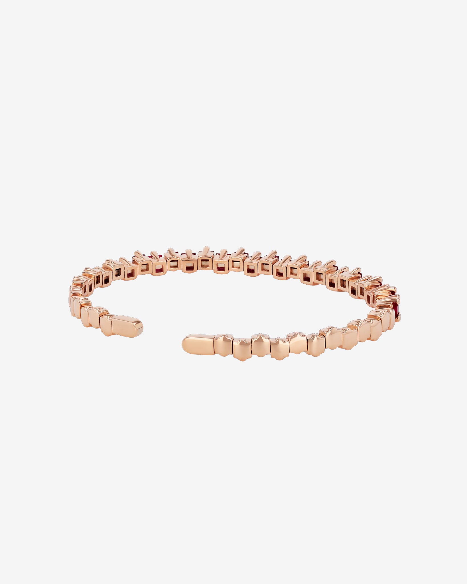 Kalan By Suzanne Kalan Princess Staggered Ruby Bangle in 18k rose gold