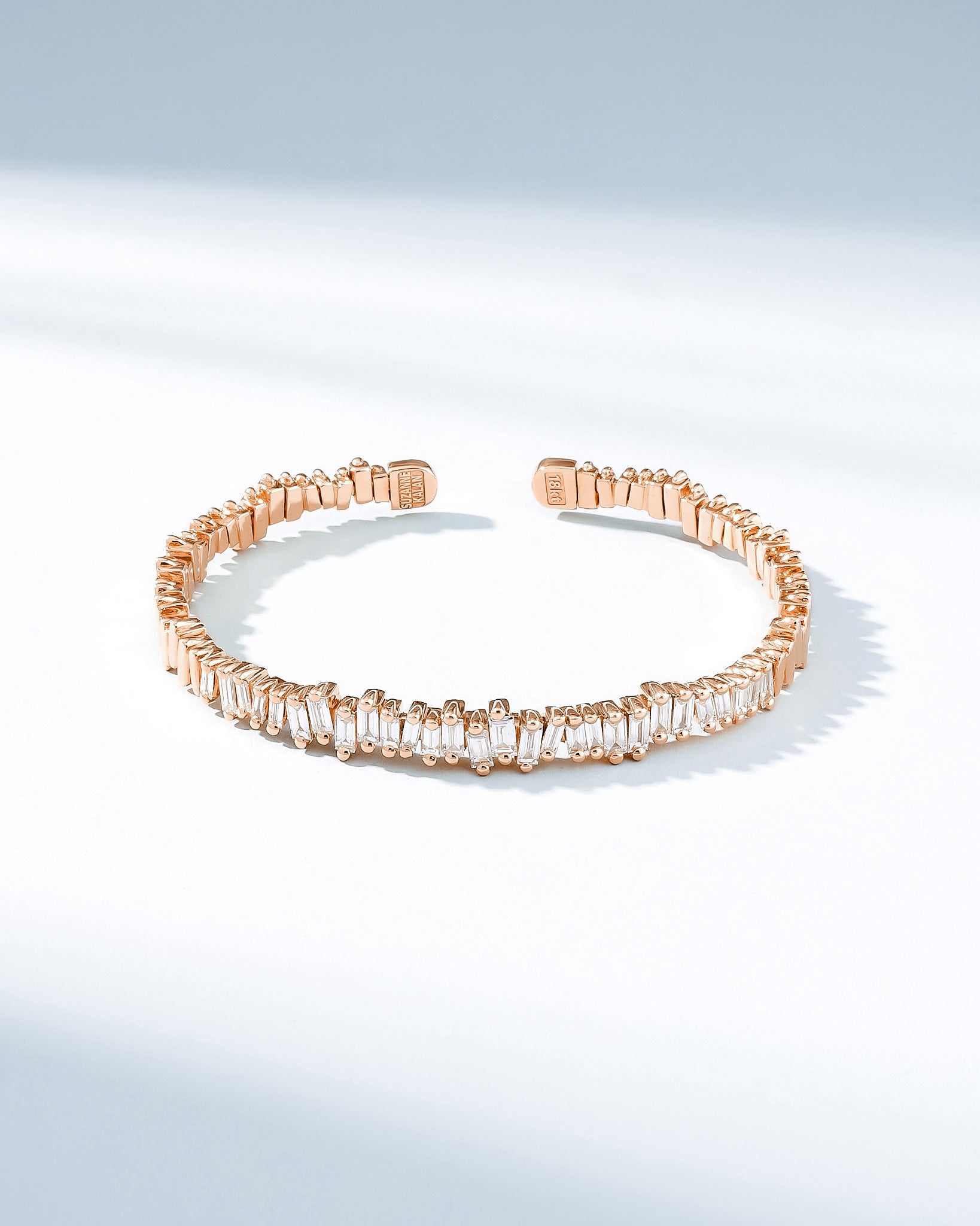 Suzanne Kalan Bold Reborn Diamond Bangle in 18k rose gold