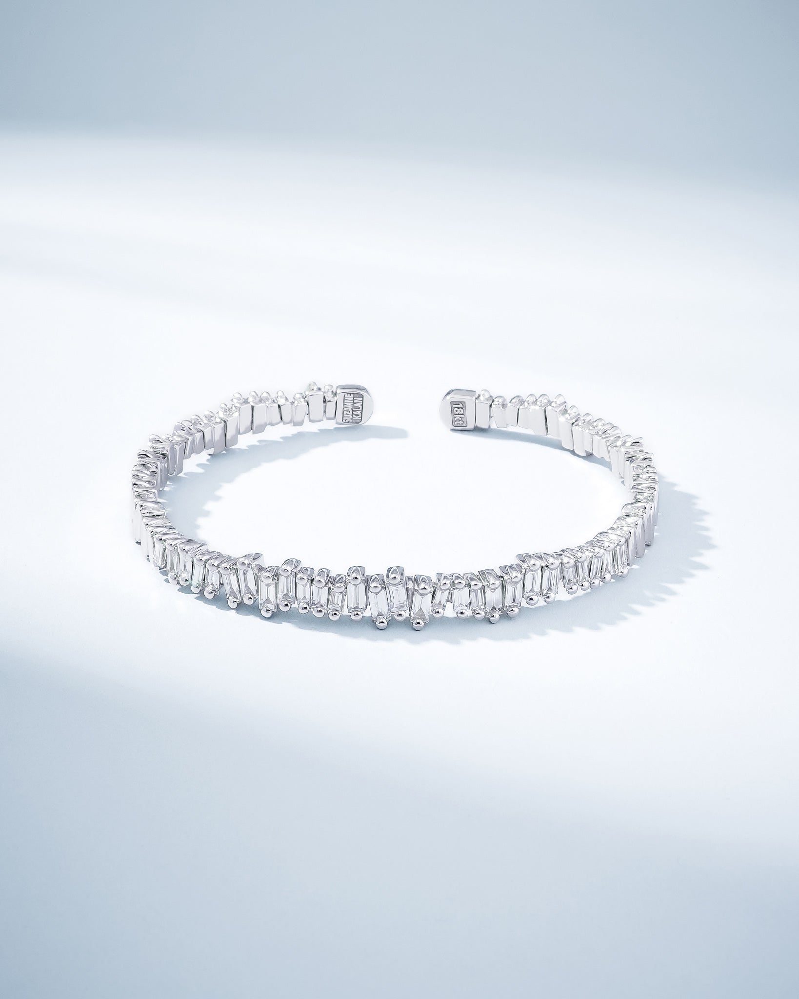 Suzanne Kalan Bold Reborn Diamond Bangle in 18k white gold