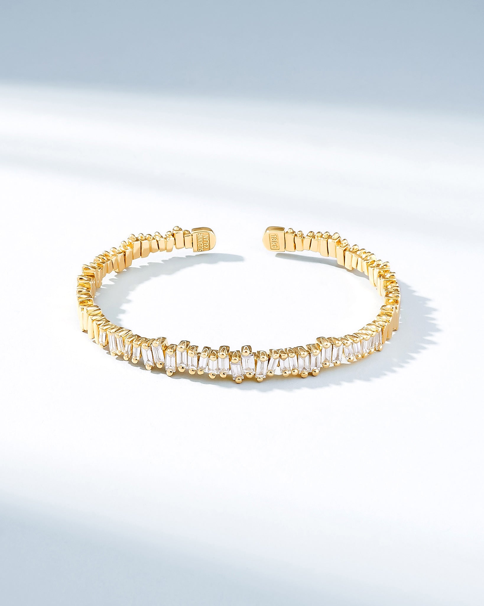 Suzanne Kalan Bold Reborn Diamond Bangle in 18k yellow gold