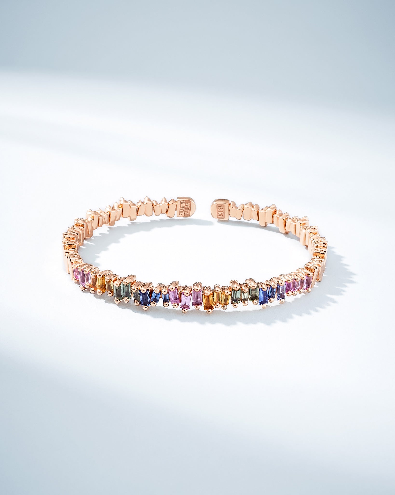 Suzanne Kalan Bold Reborn Pastel Sapphire Bangle in 18k rose gold