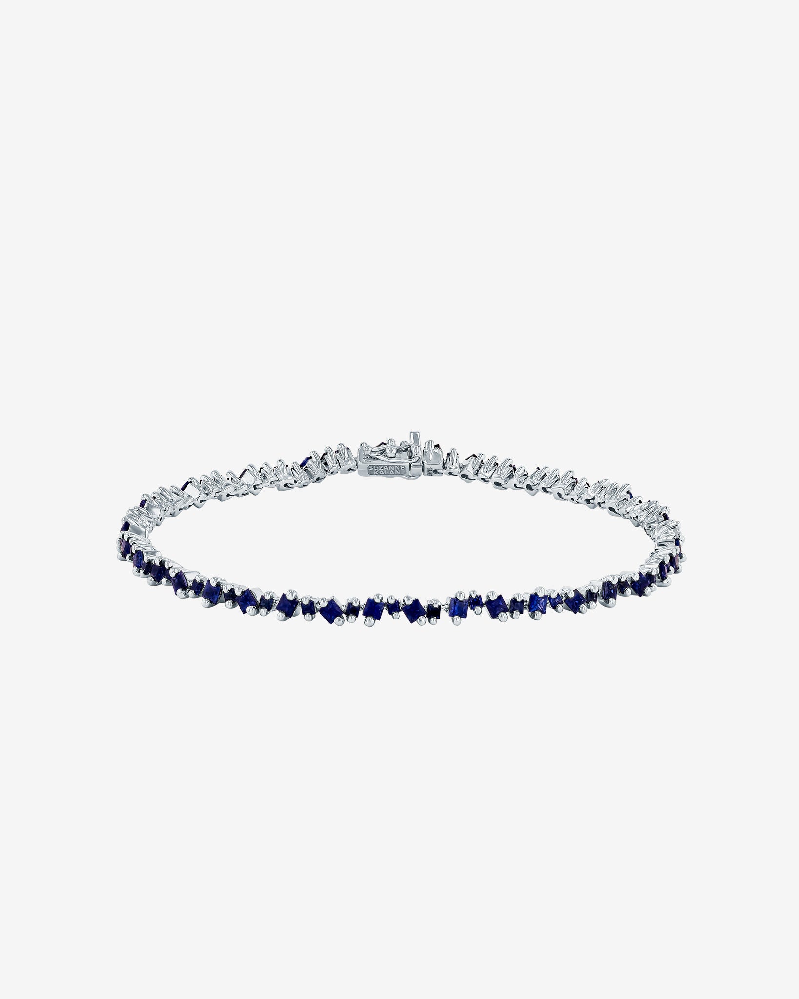 Sapphire and diamond bracelet hot sale in 18k white gold