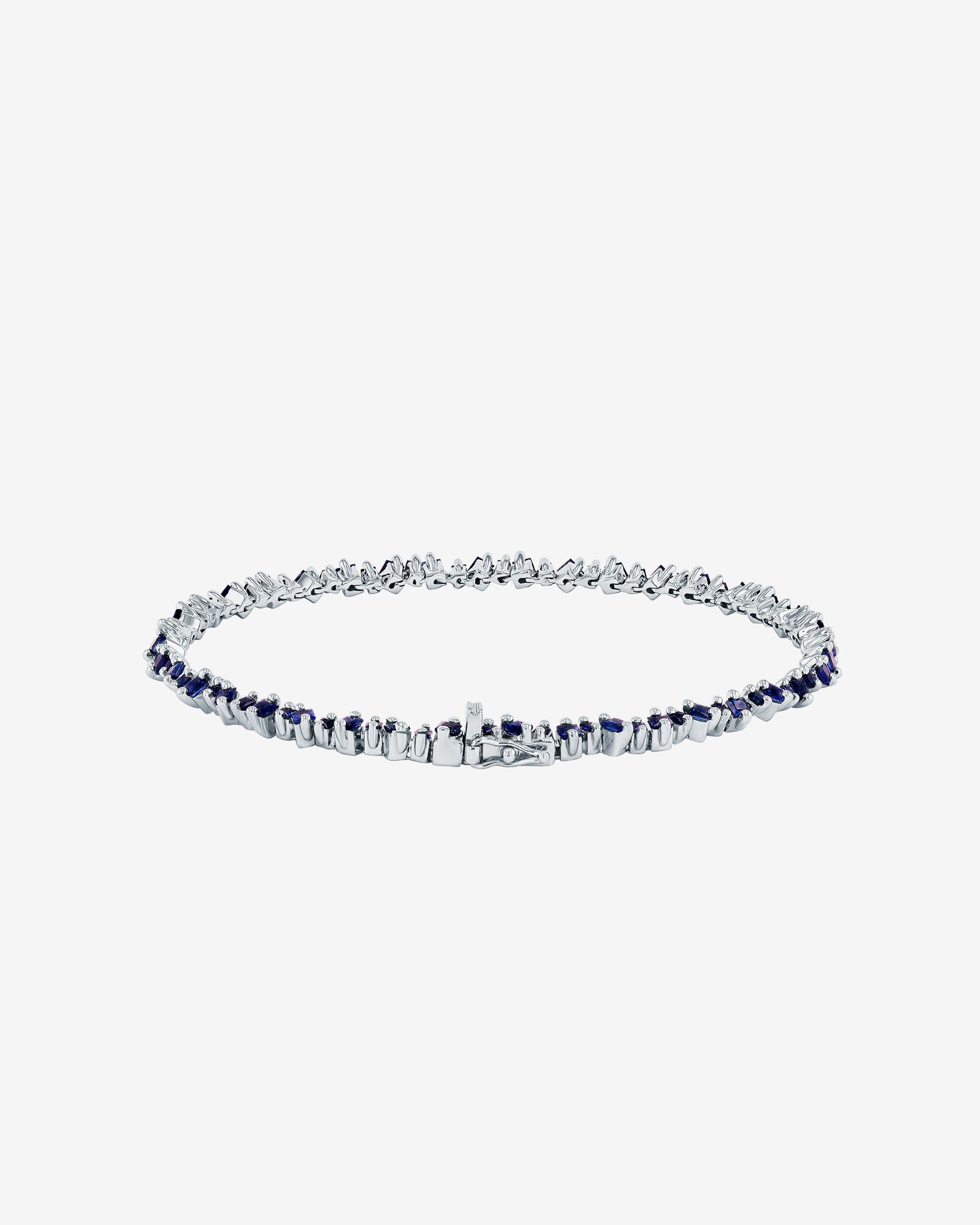 Suzanne Kalan La Fantaisie Cosmic Dark Blue Sapphire Tennis Bracelet in 18k white gold