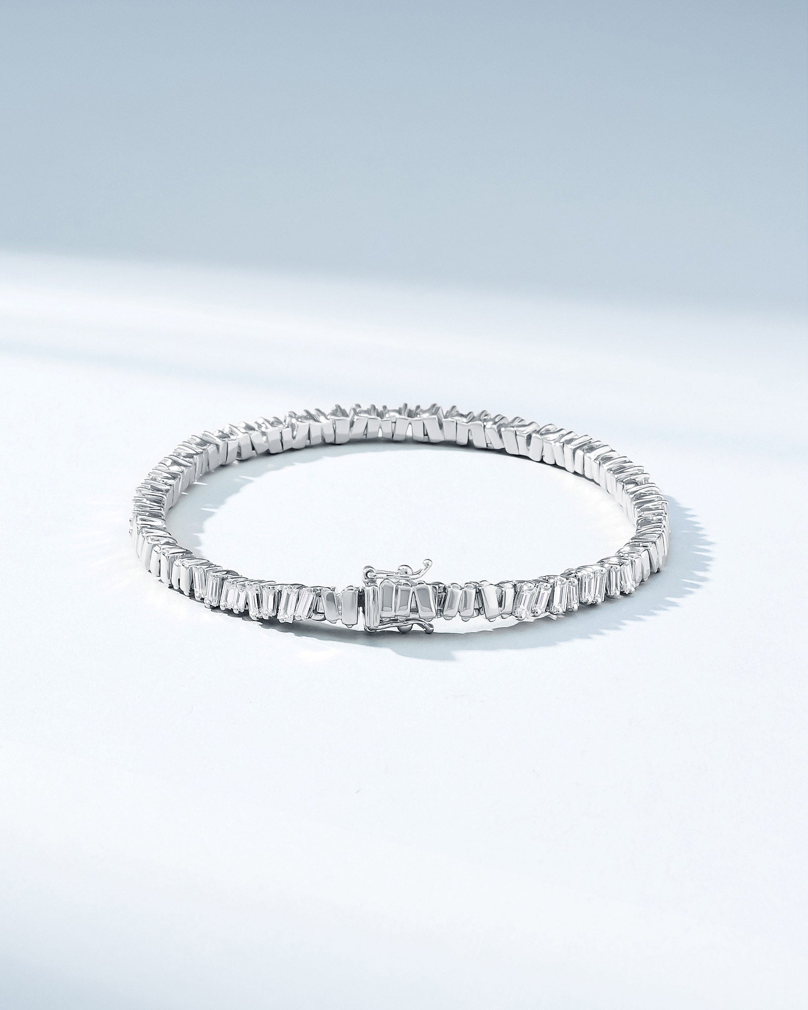 Suzanne Kalan Classic Diamond 50/50 Tennis Bracelet in 18k white gold