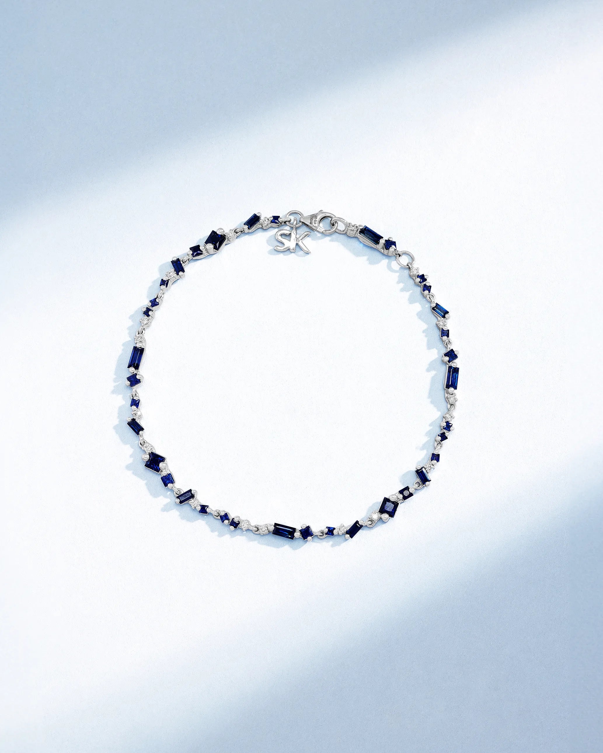 Suzanne Kalan La Fantaisie Star Dust Dark Blue Sapphire Bracelet in 18k white gold