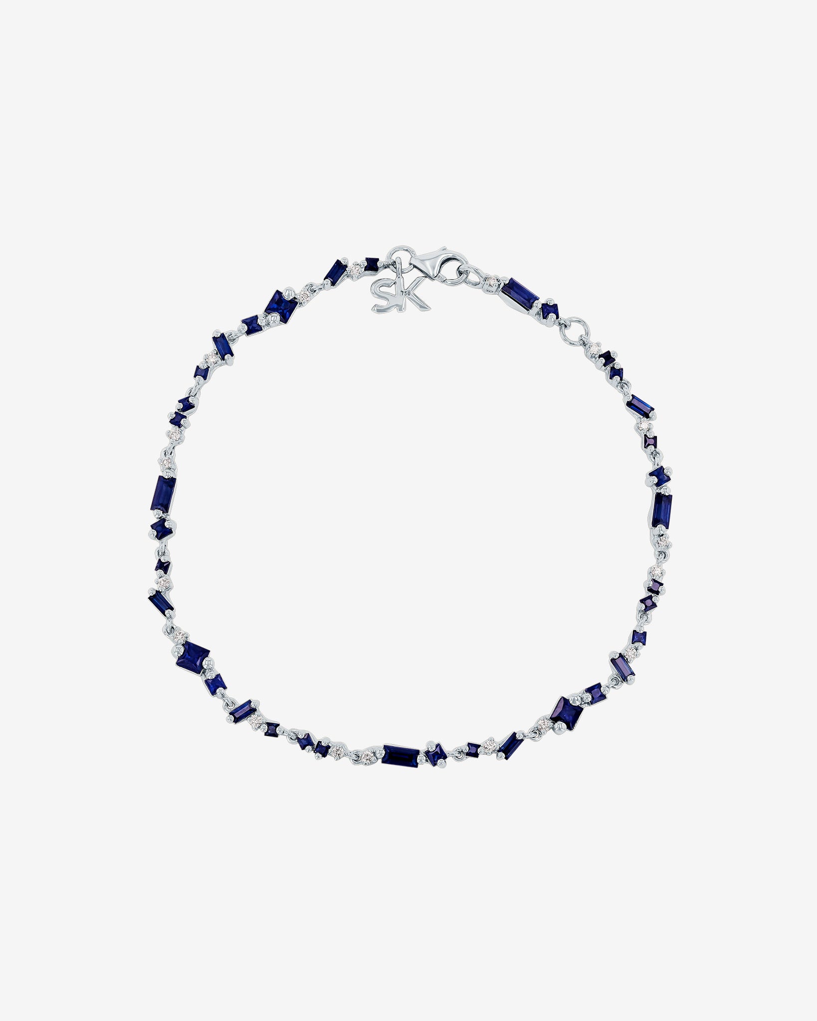 Suzanne Kalan La Fantaisie Star Dust Dark Blue Sapphire Bracelet in 18k white gold