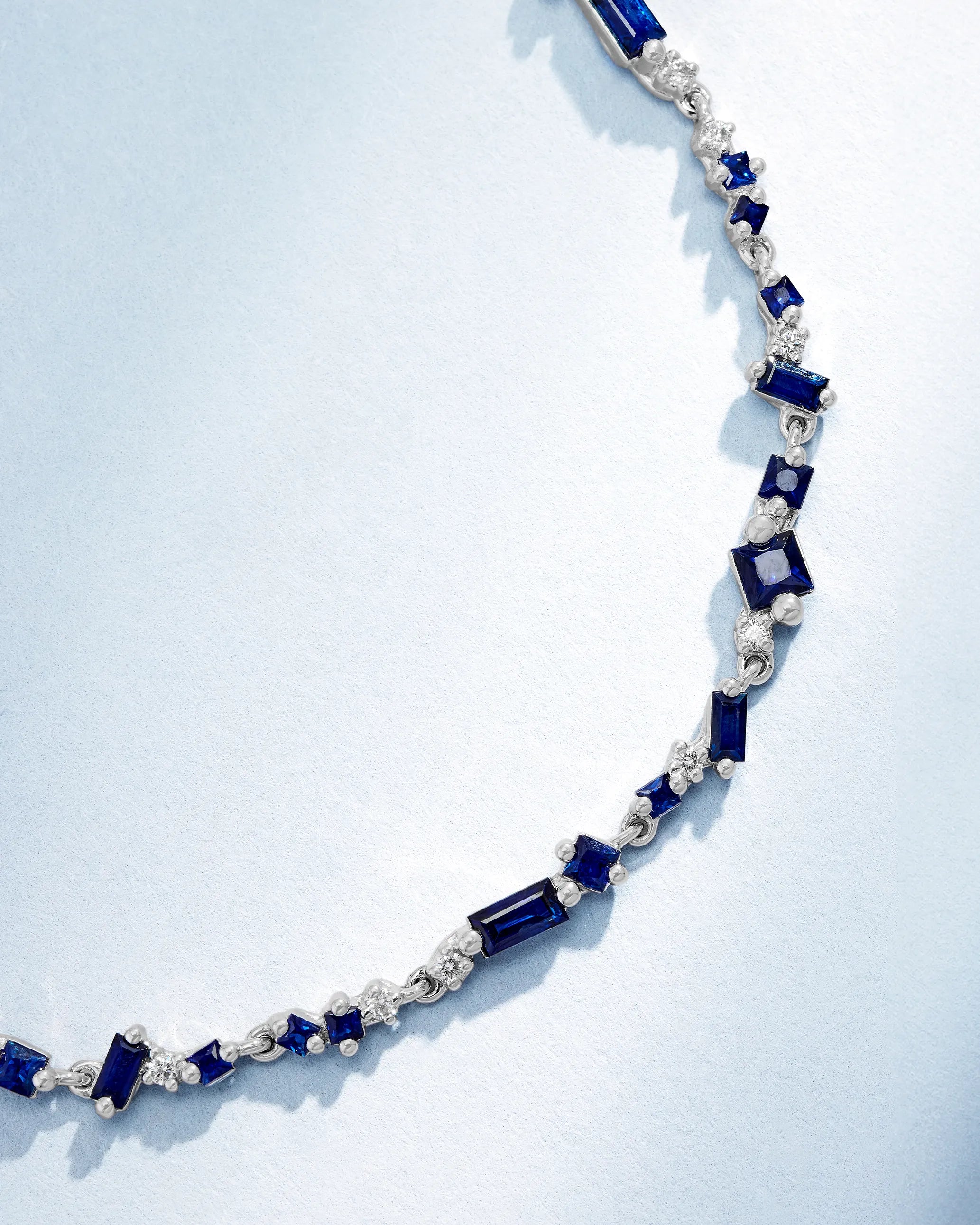 Suzanne Kalan La Fantaisie Star Dust Dark Blue Sapphire Bracelet in 18k white gold