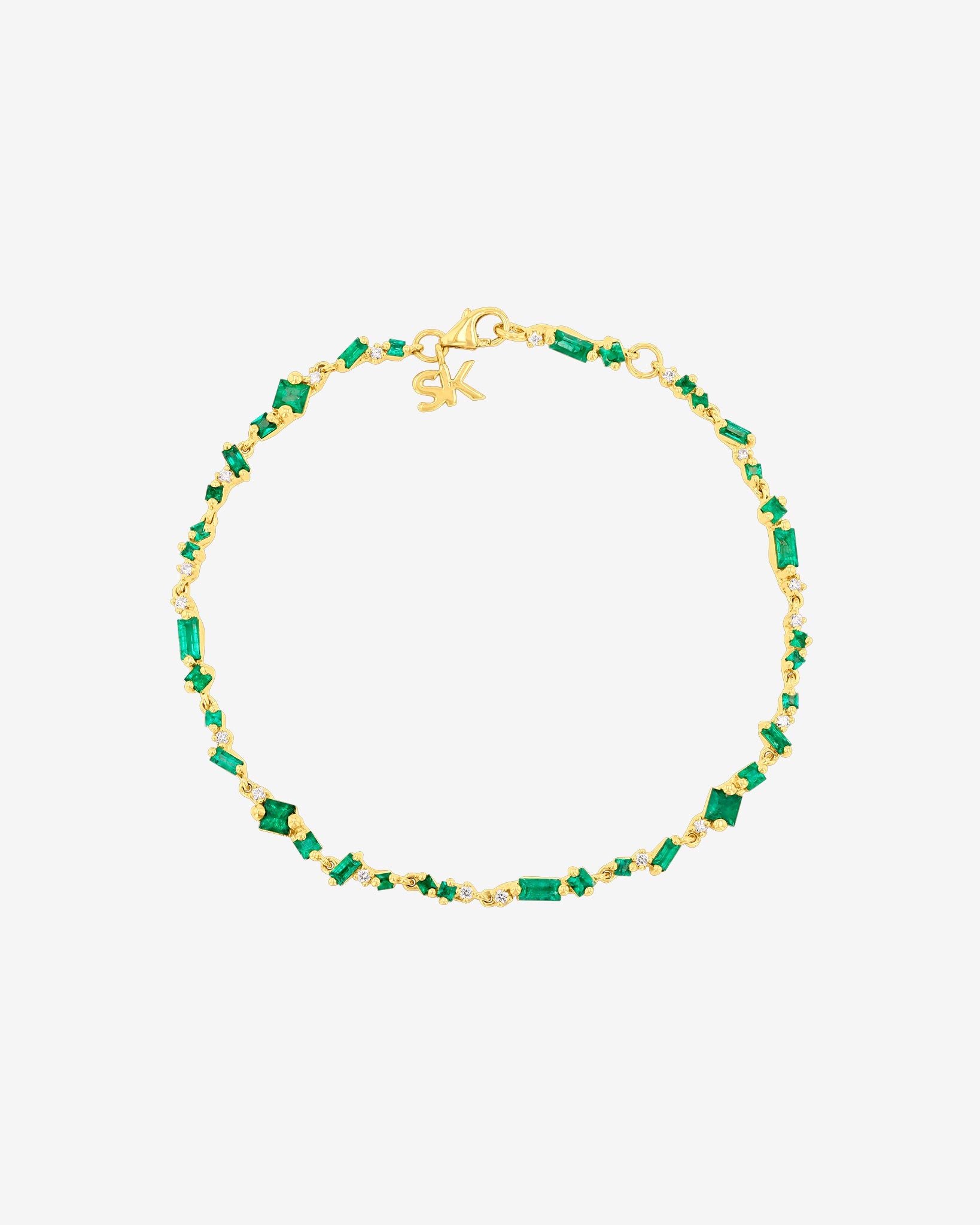 Suzanne Kalan La Fantaisie Star Dust Emerald Bracelet in 18k yellow gold