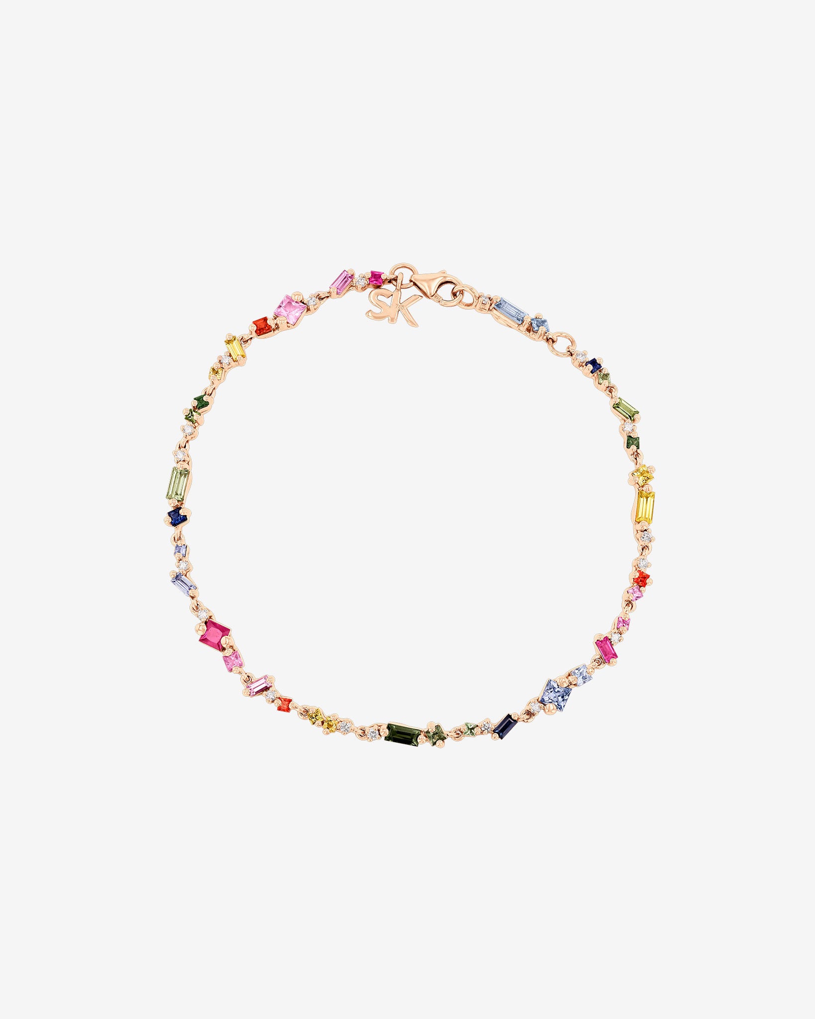 Suzanne Kalan La Fantaisie Star Dust Rainbow Sapphire Bracelet in 18k rose gold