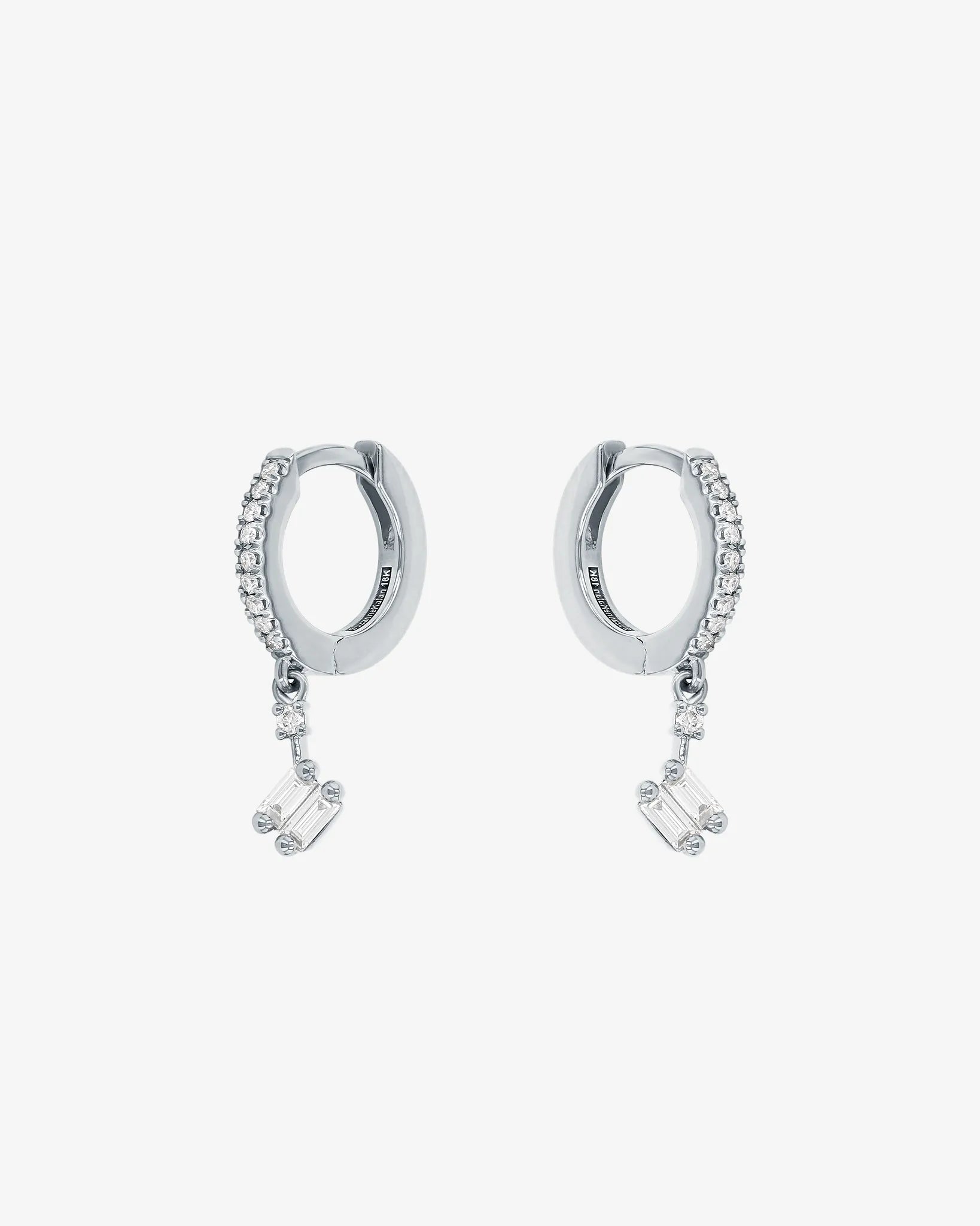 Suzanne Kalan Bold Diamond Huggie Drops in 18k white gold