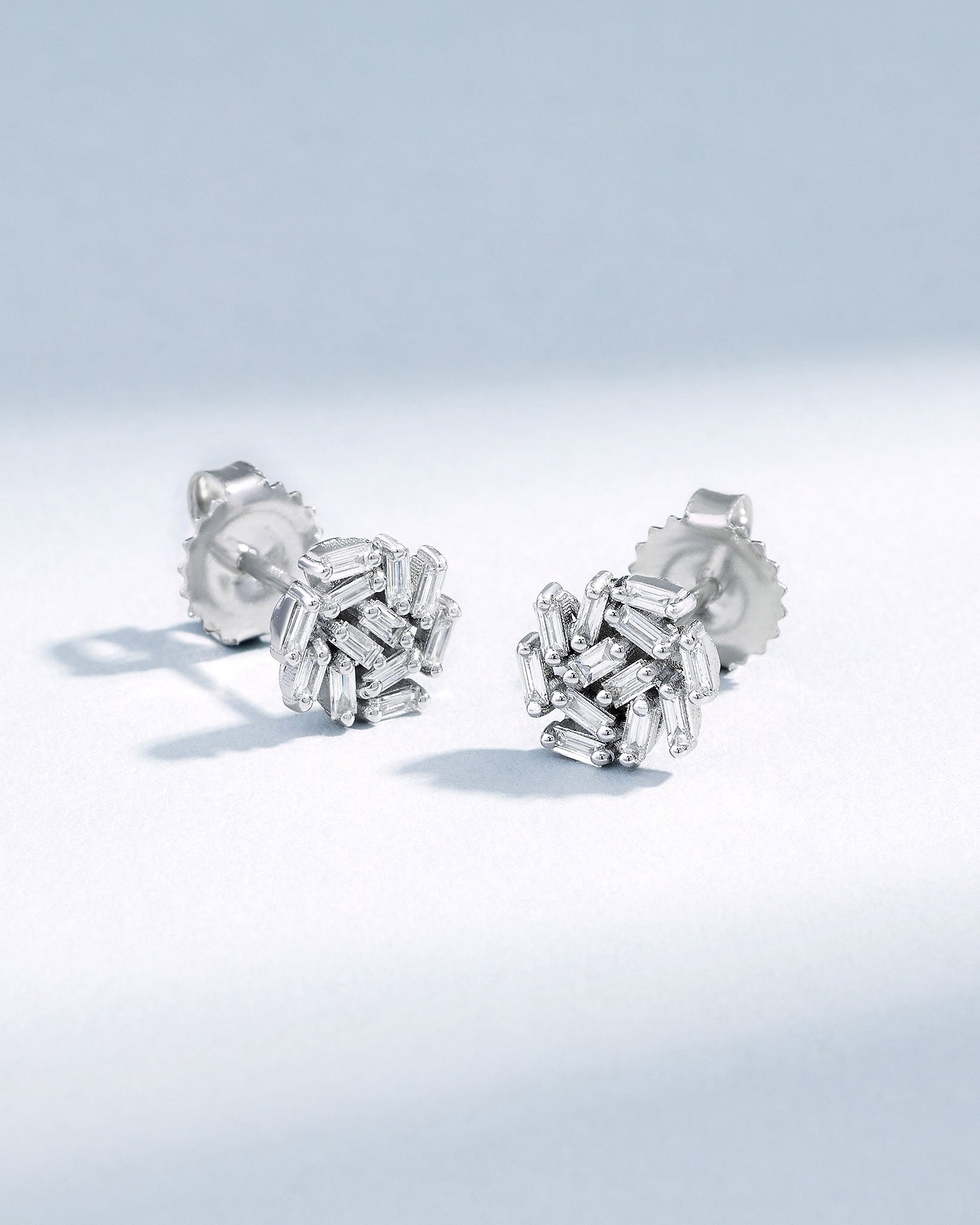 Suzanne Kalan Classic Diamond Round Studs in 18k white gold