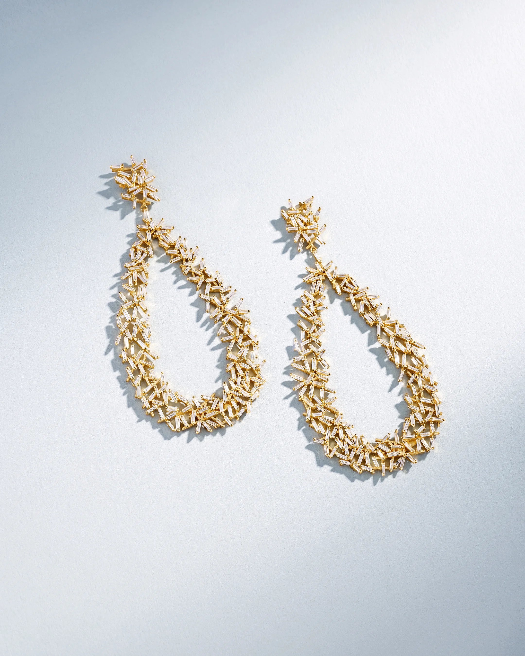 Classic Diamond Criss Cross Drop Earrings