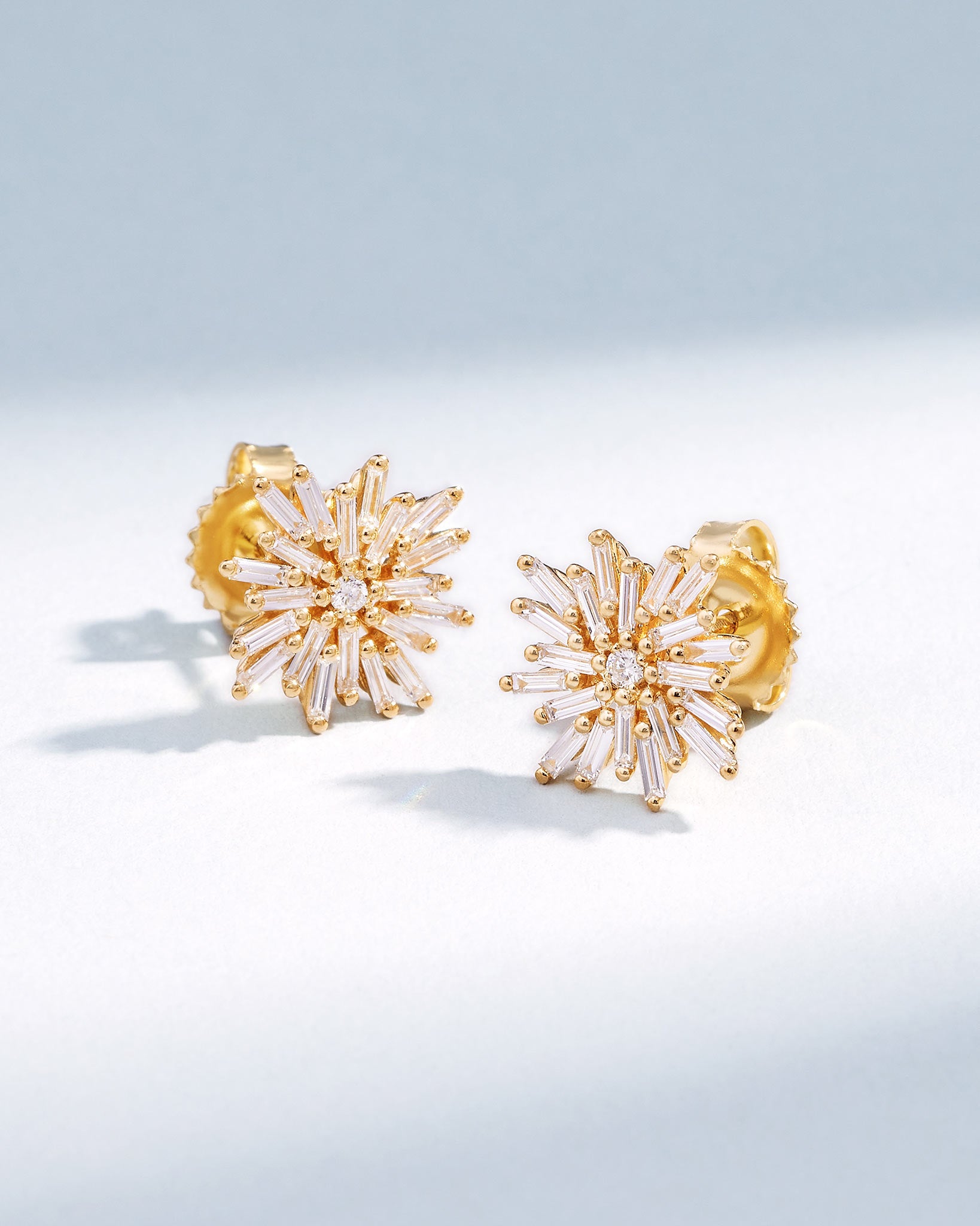 NEW 18K Yellow Gold Firework orders Earrings