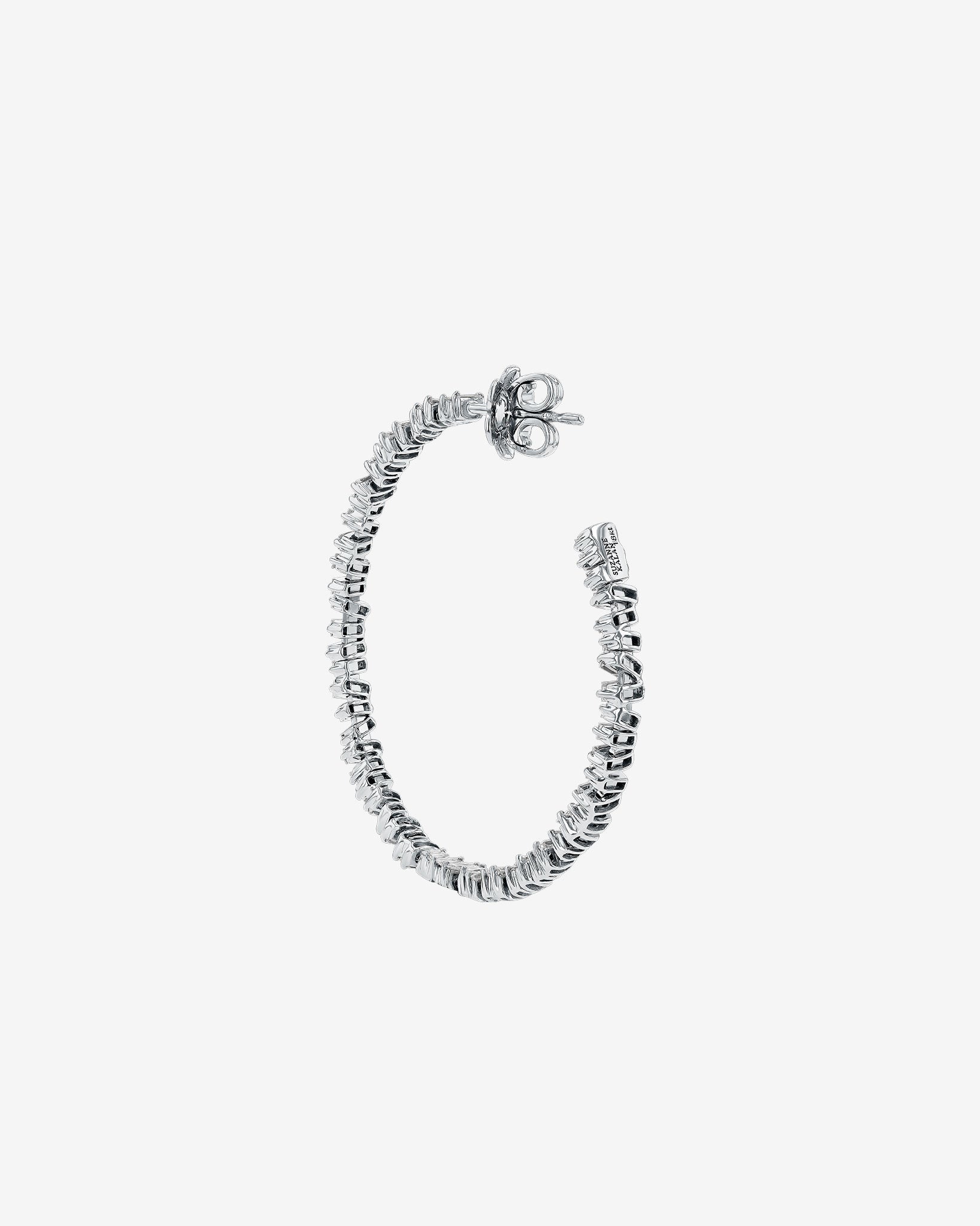 Suzanne Kalan Classic Diamond Midi Hoops in 18k white gold