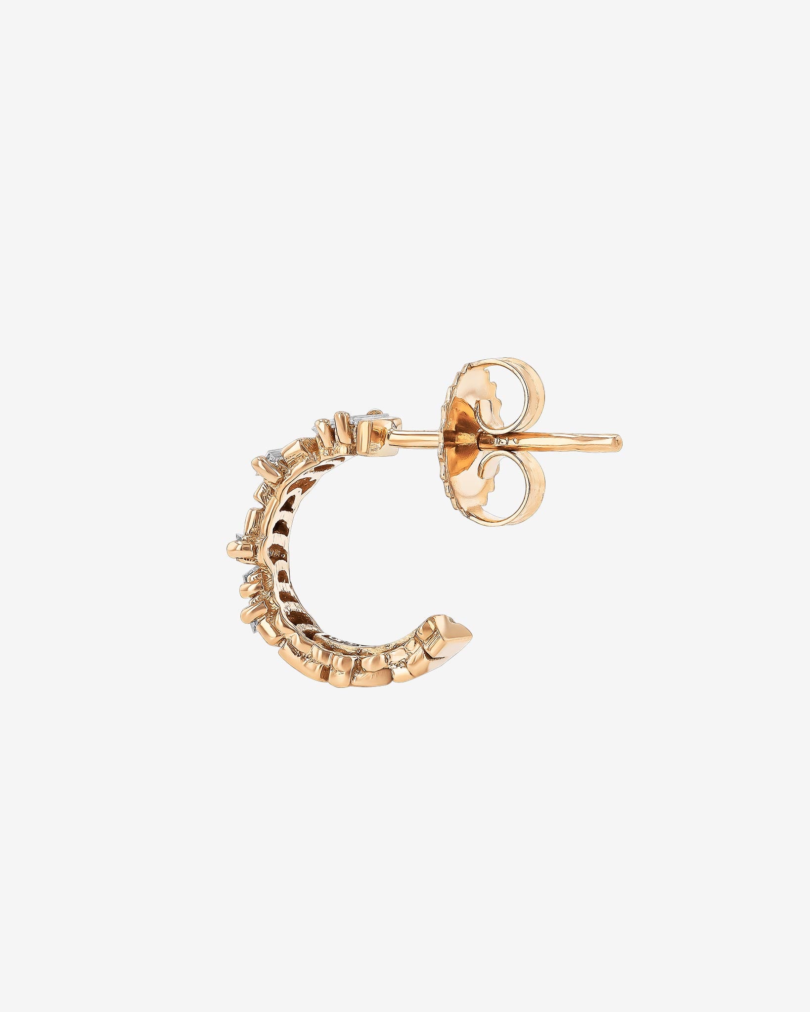 Suzanne Kalan Classic Diamond & Gold Mini Hoops in 18k rose gold