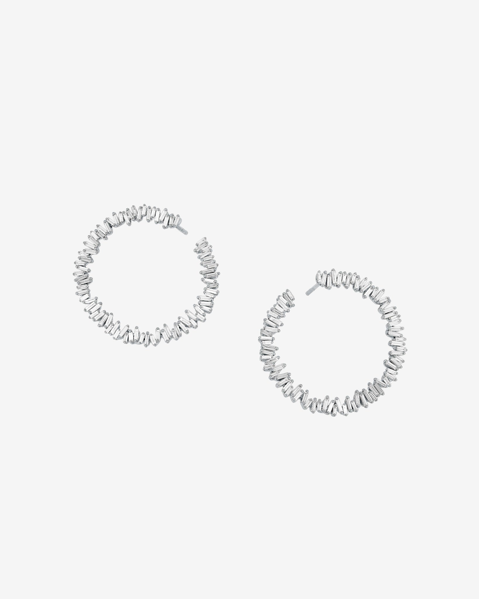Suzanne Kalan Classic Diamond Midi Sideways Hoops in 18k white gold