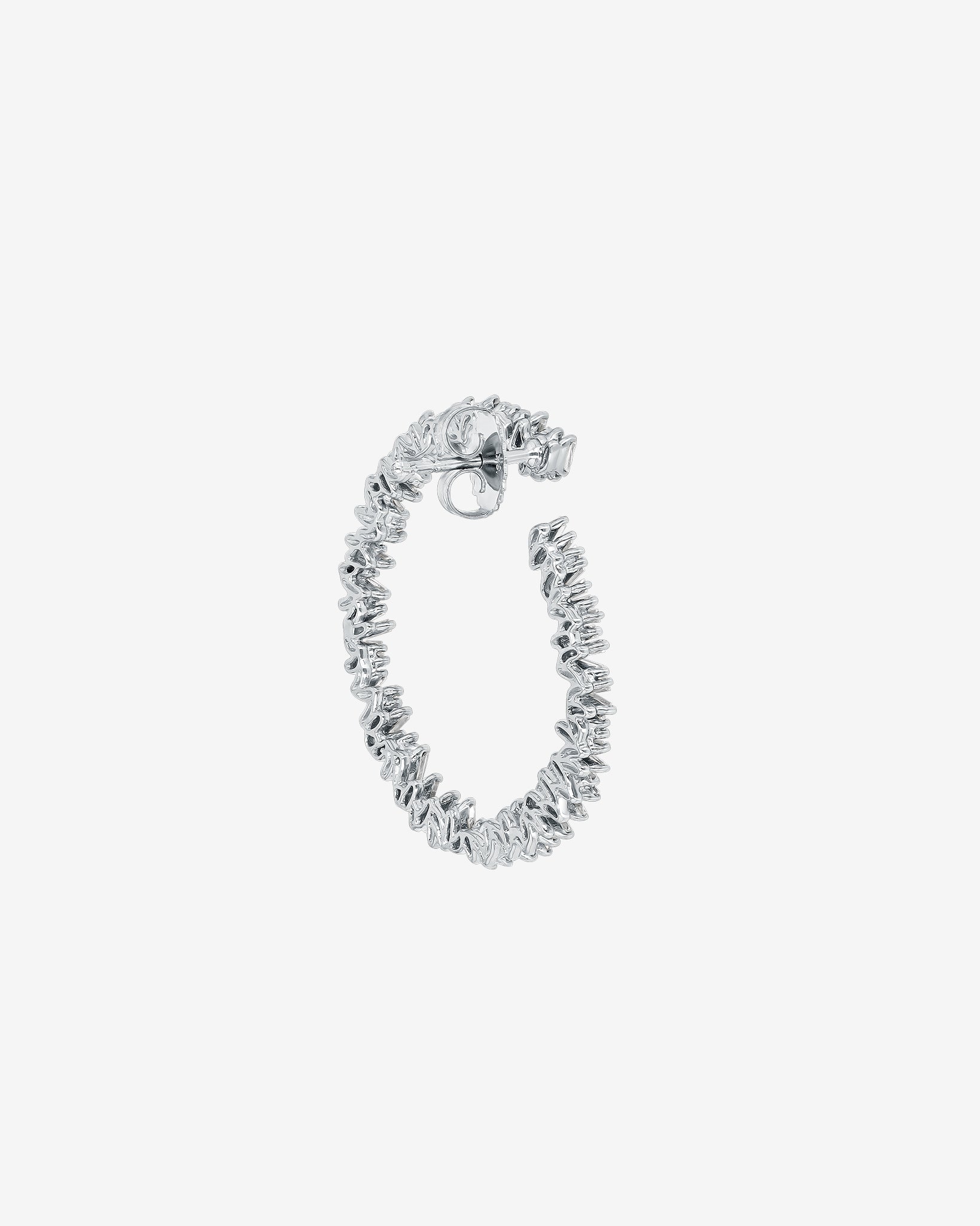 Suzanne Kalan Classic Diamond Midi Sideways Hoops in 18k white gold
