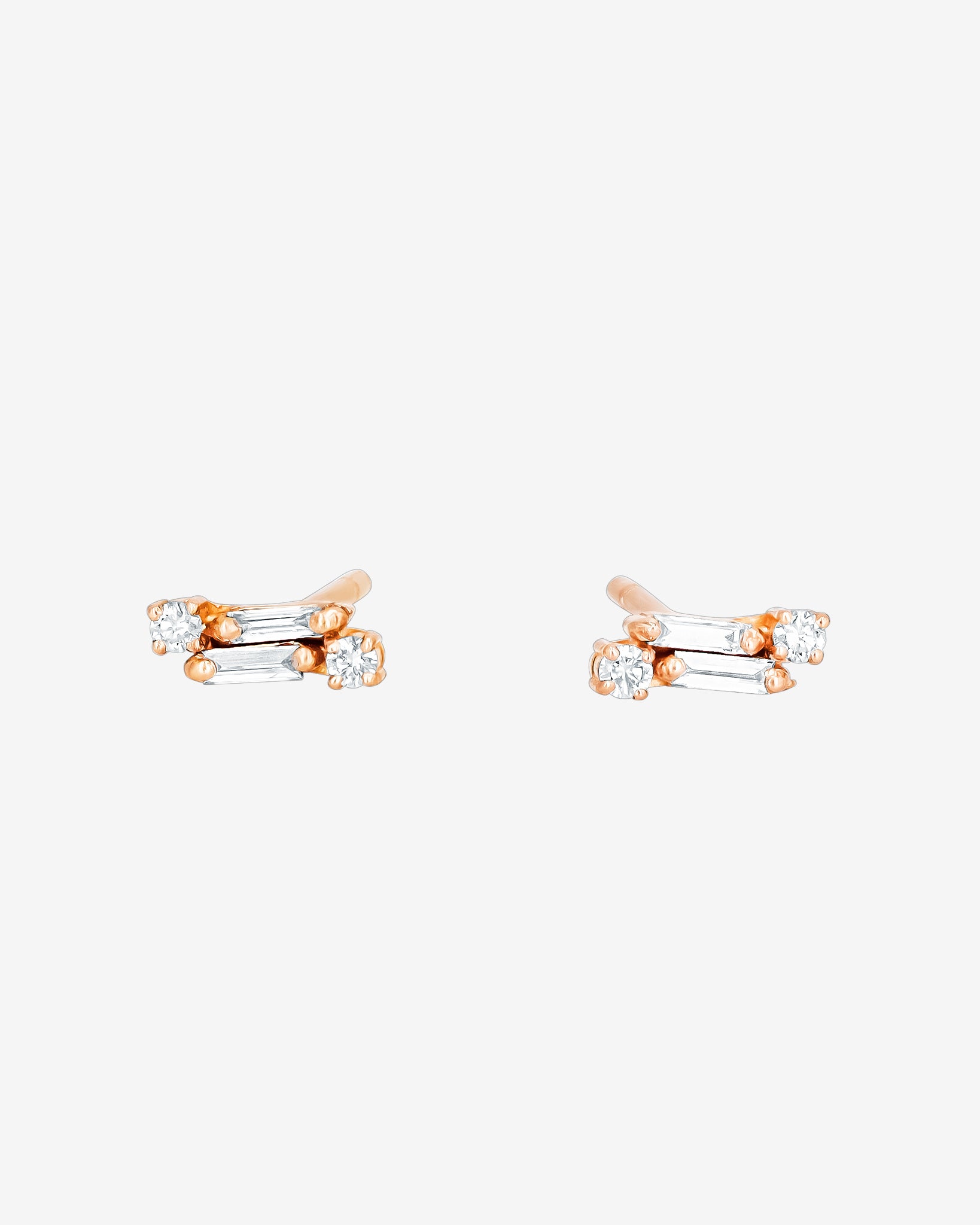 Suzanne Kalan Classic Diamond Mini Bar Studs in 18k rose gold