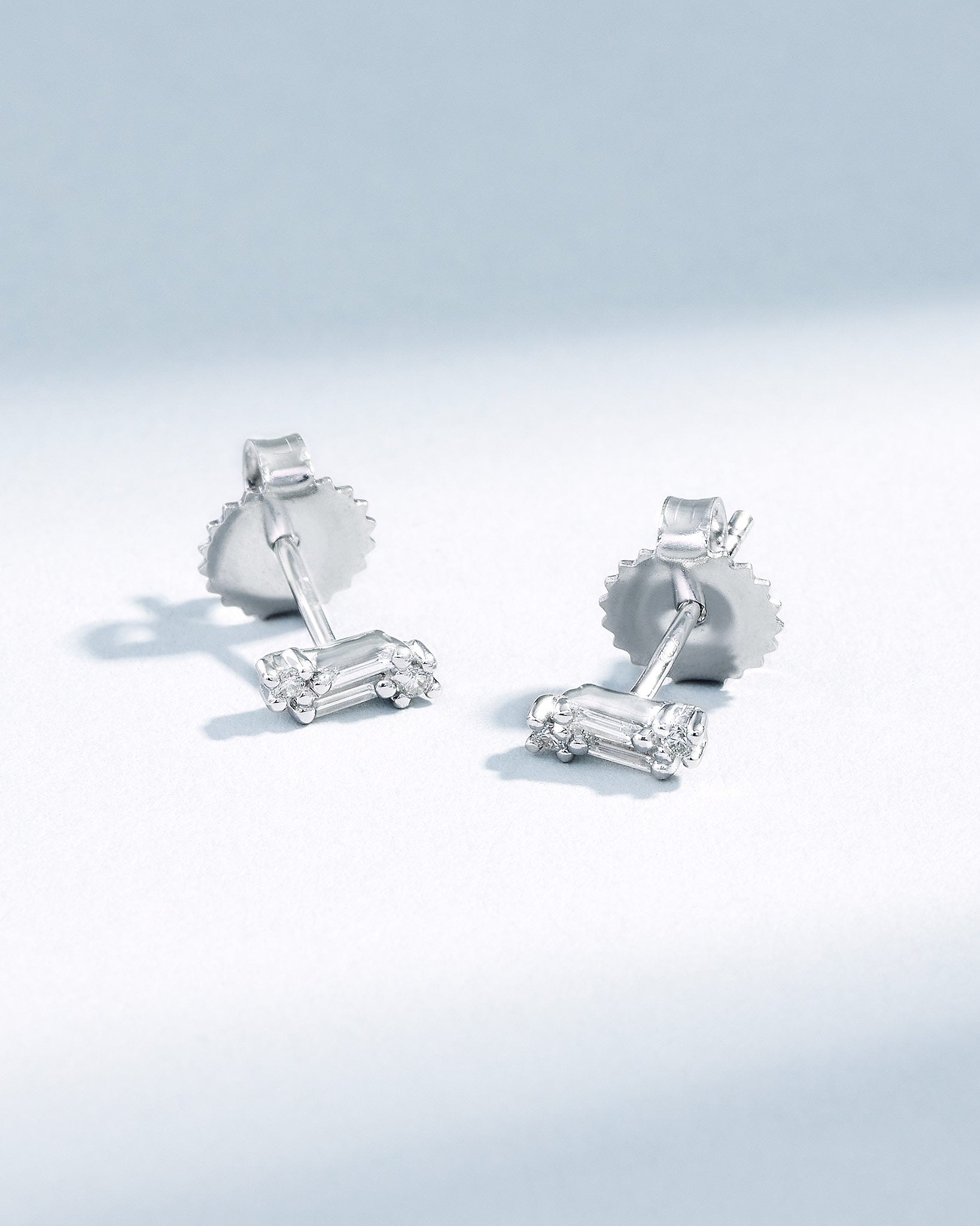 Suzanne Kalan Classic Diamond Mini Bar Studs in 18k white gold