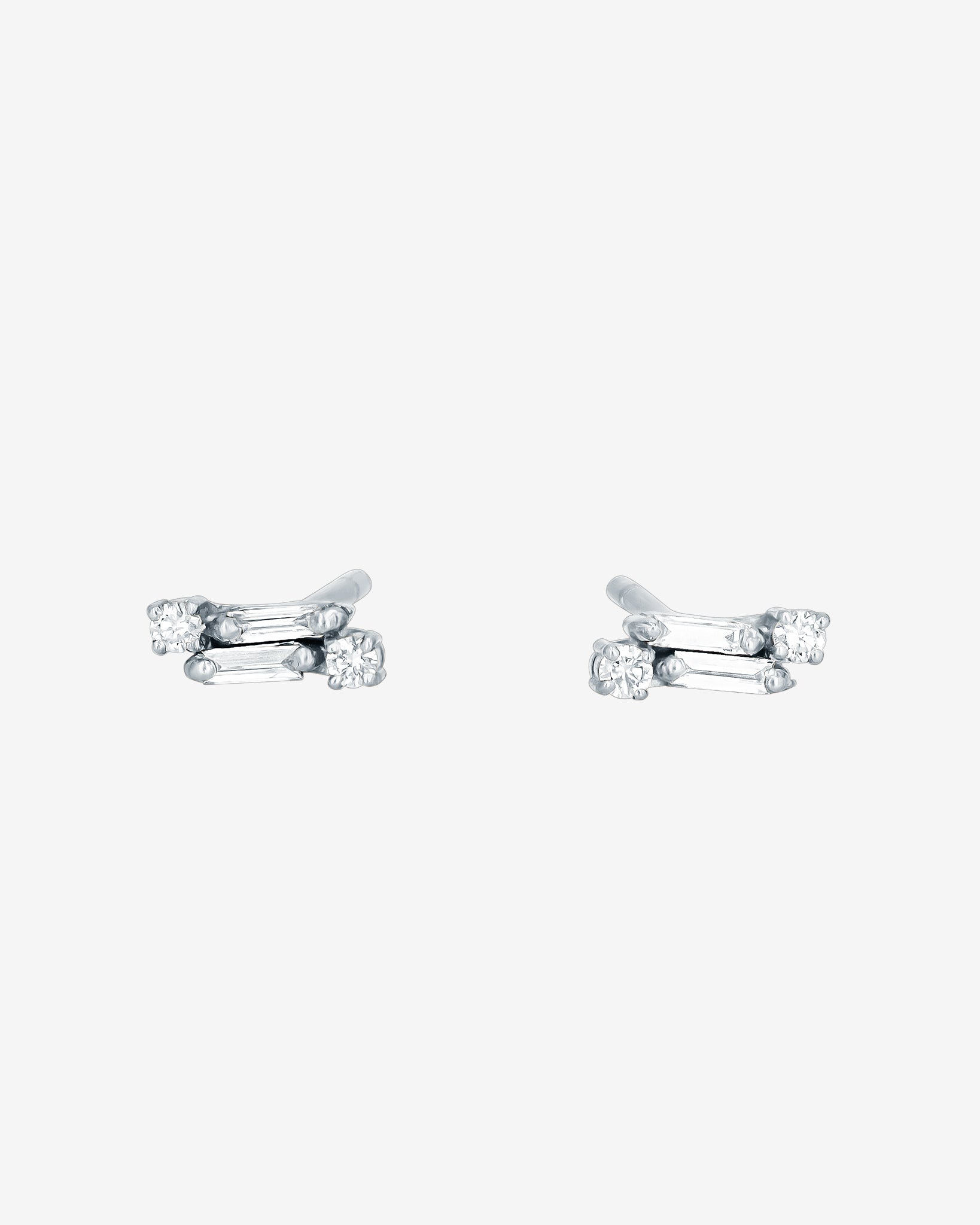 Suzanne Kalan Classic Diamond Mini Bar Studs in 18k white gold