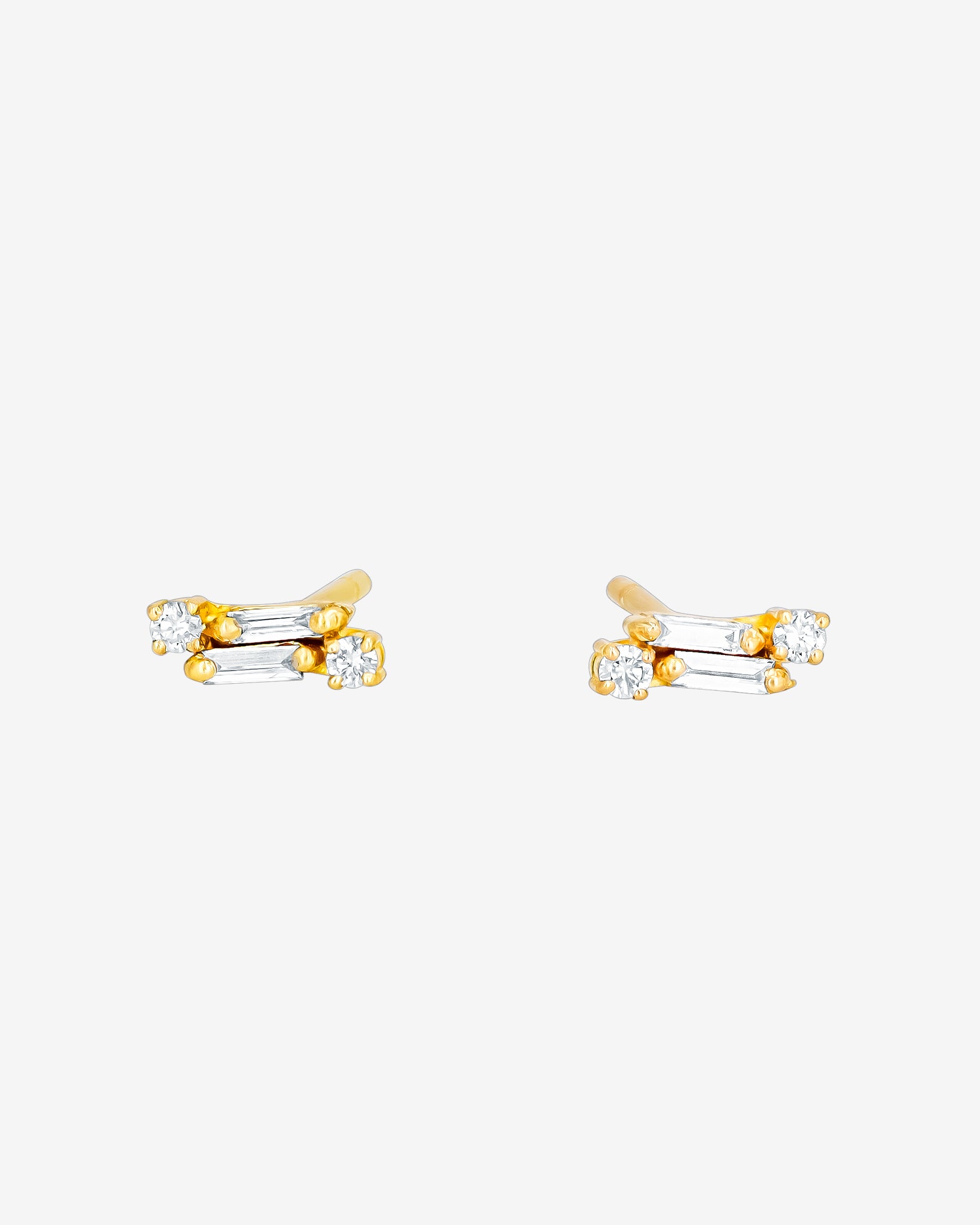 Suzanne Kalan Classic Diamond Mini Bar Studs in 18k yellow gold