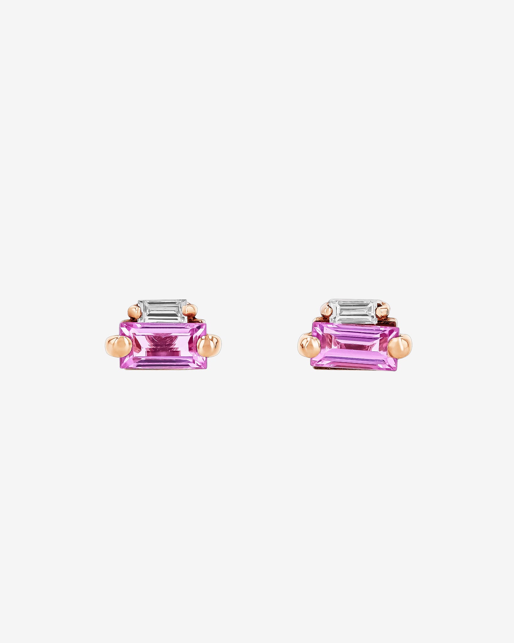 Suzanne Kalan Bold Pink Sapphire Mini Studs in 18k rose gold