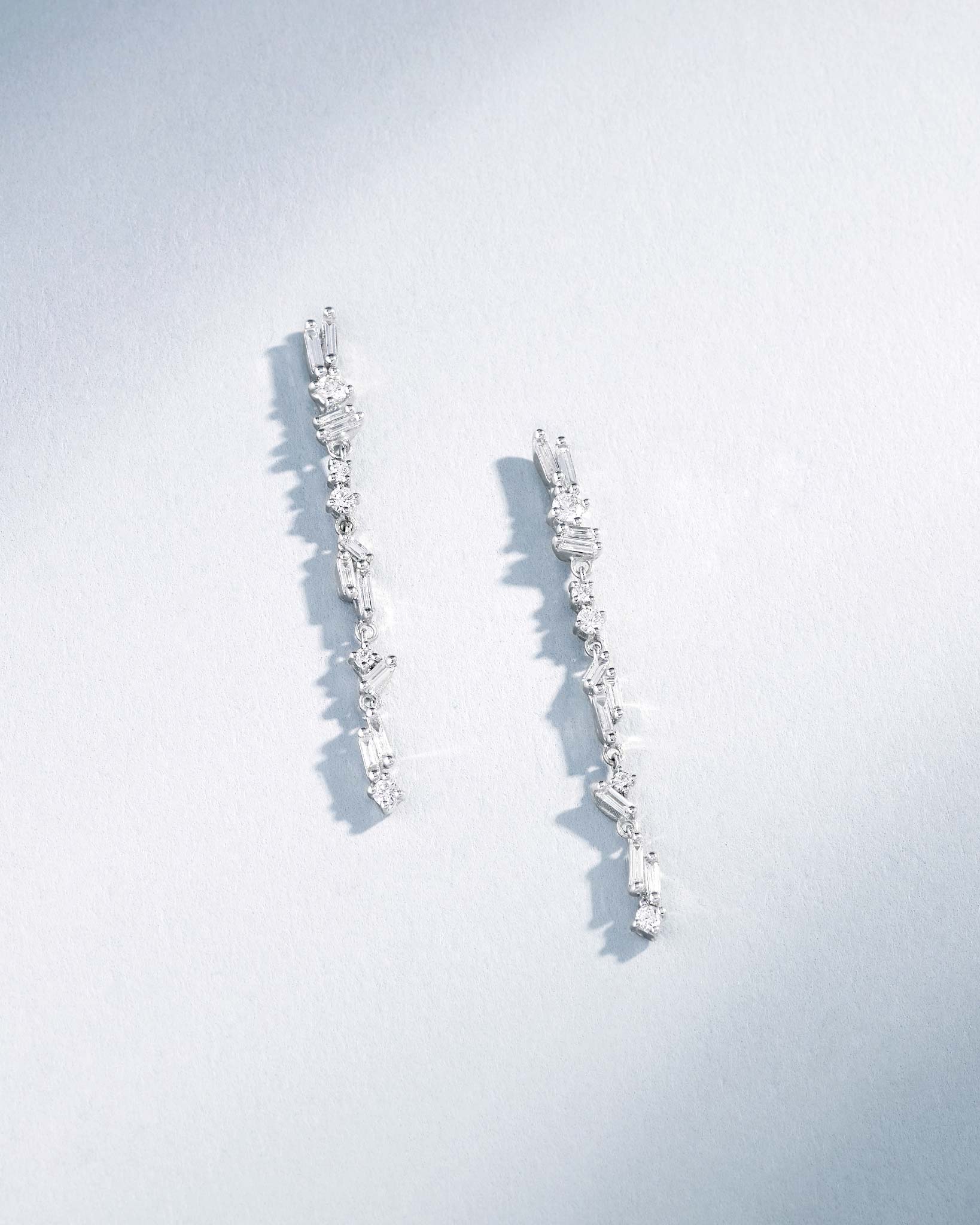 Suzanne Kalan Classic Diamond Sparkler Drop Earrings in 18k white gold