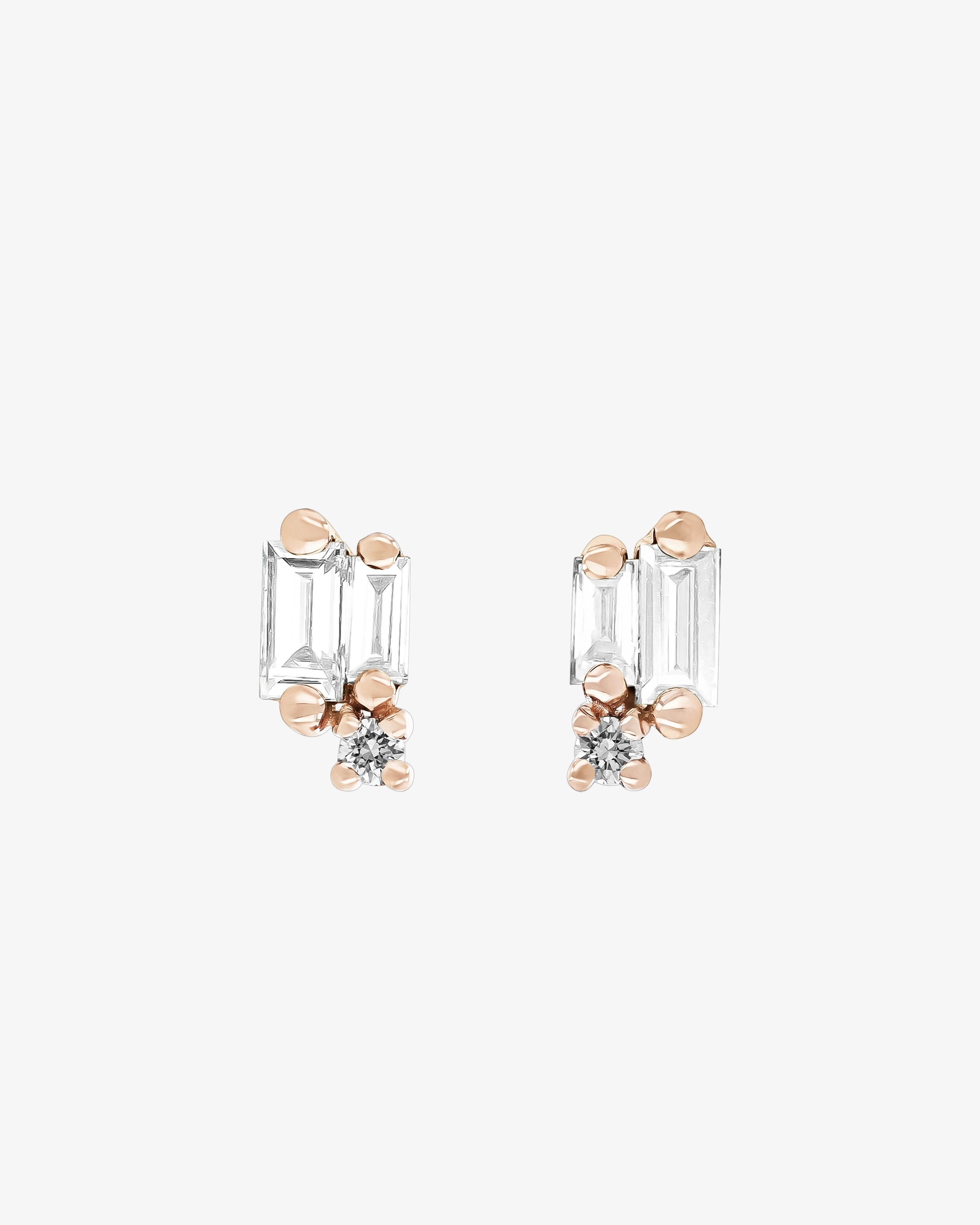 Suzanne Kalan Bold Burst Diamond Studs in 18k rose gold