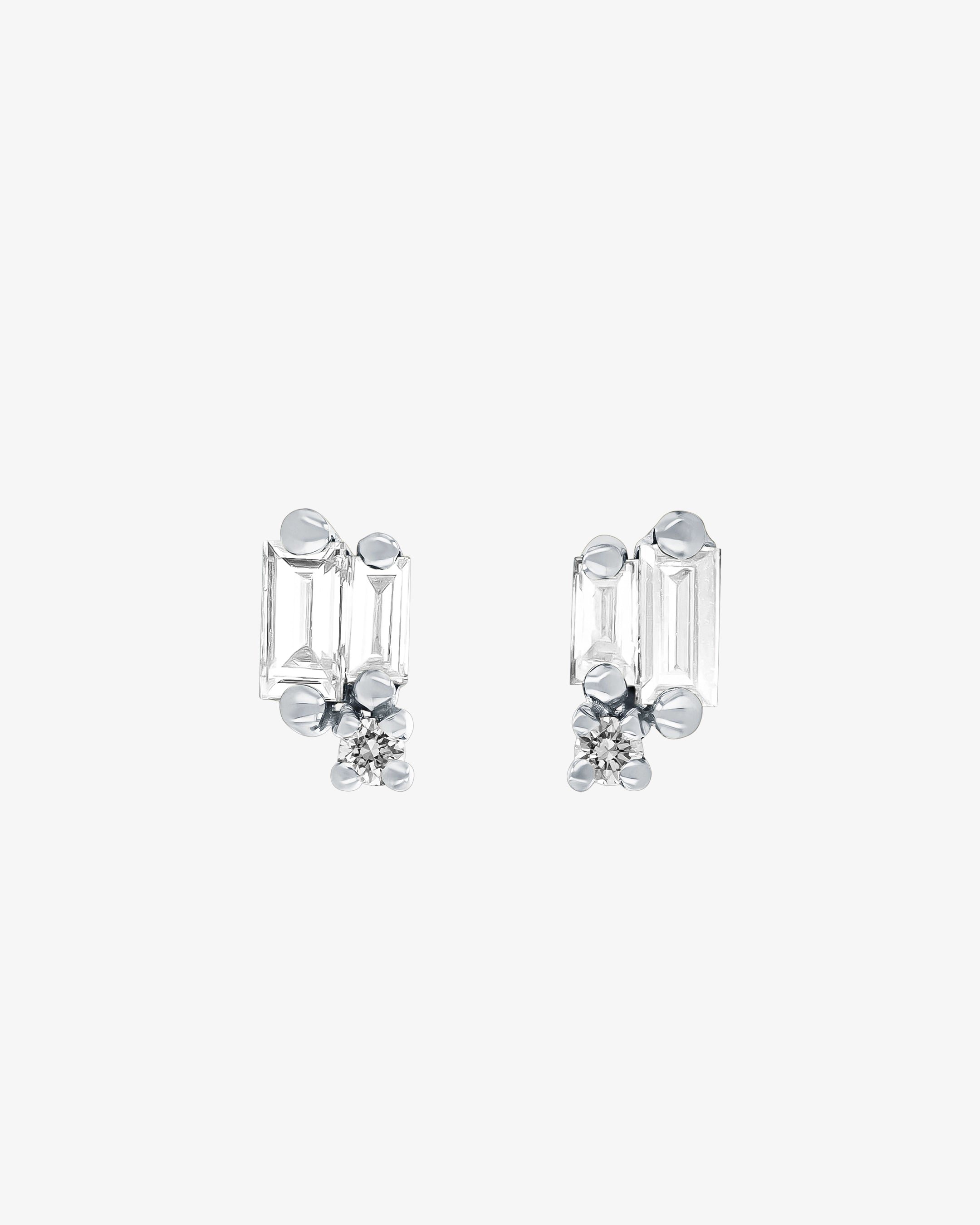 Suzanne Kalan Bold Burst Diamond Studs in 18k white gold