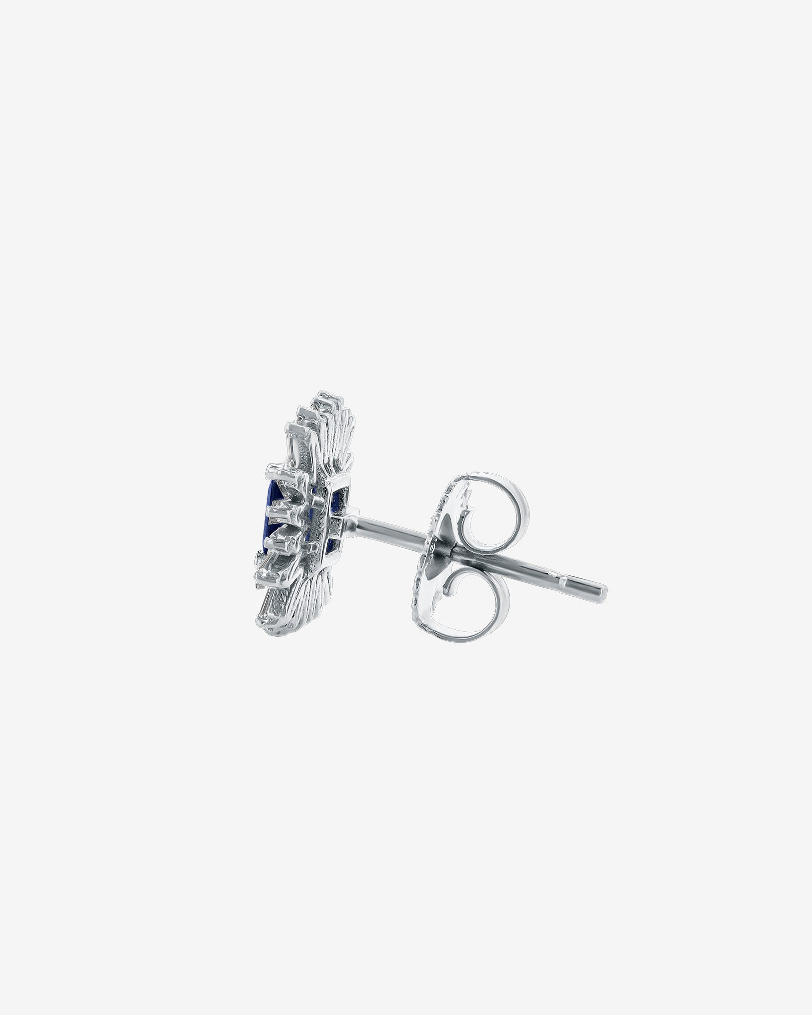 Suzanne Kalan Princess Midi Dark Blue Sapphire Spark Studs in 18k white gold