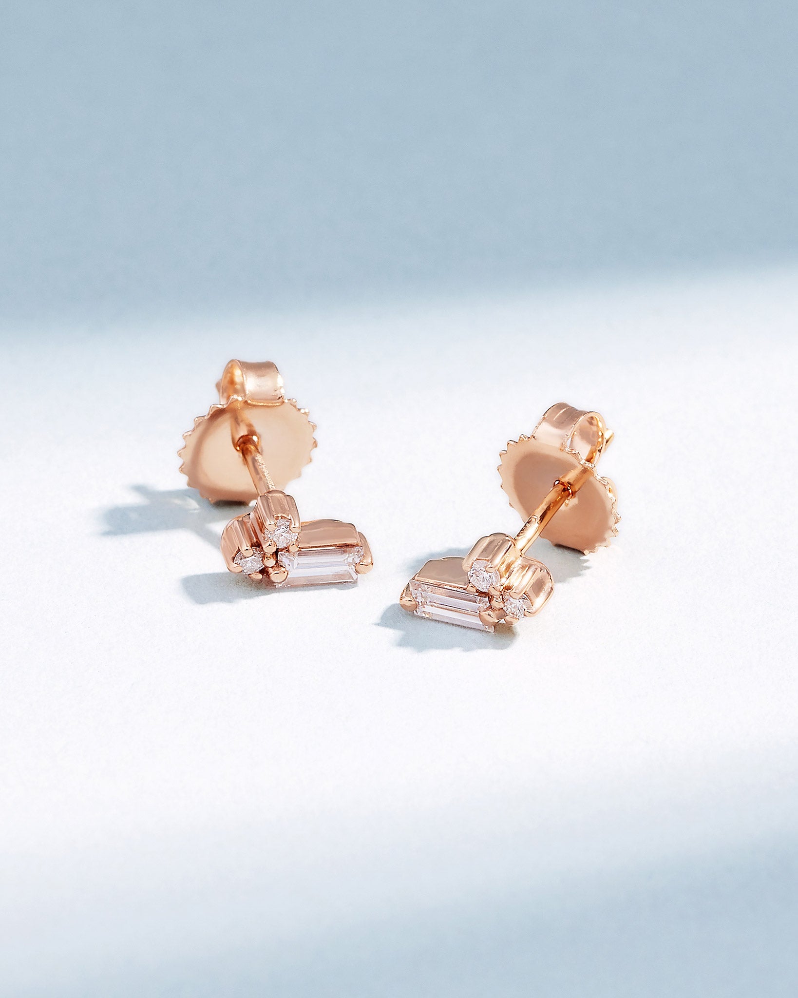 Suzanne Kalan Bold Burst Mini Diamond Studs in 18k rose gold