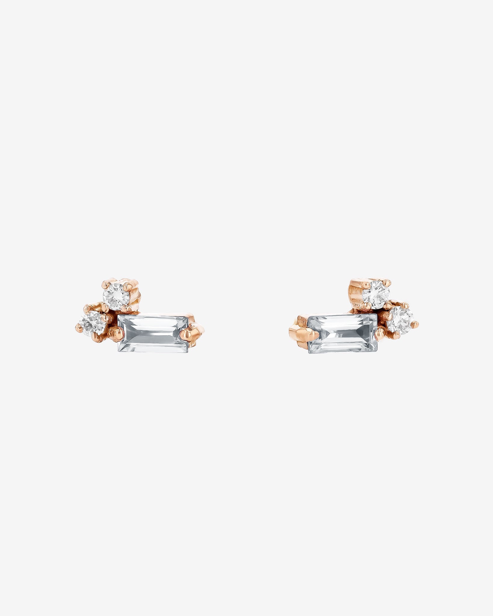 Suzanne Kalan Bold Burst Mini Diamond Studs in 18k rose gold