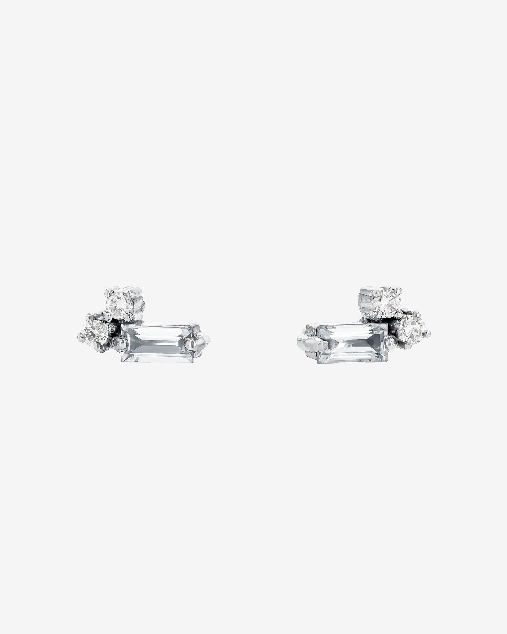 Suzanne Kalan Bold Burst Mini Diamond Studs in 18k white gold