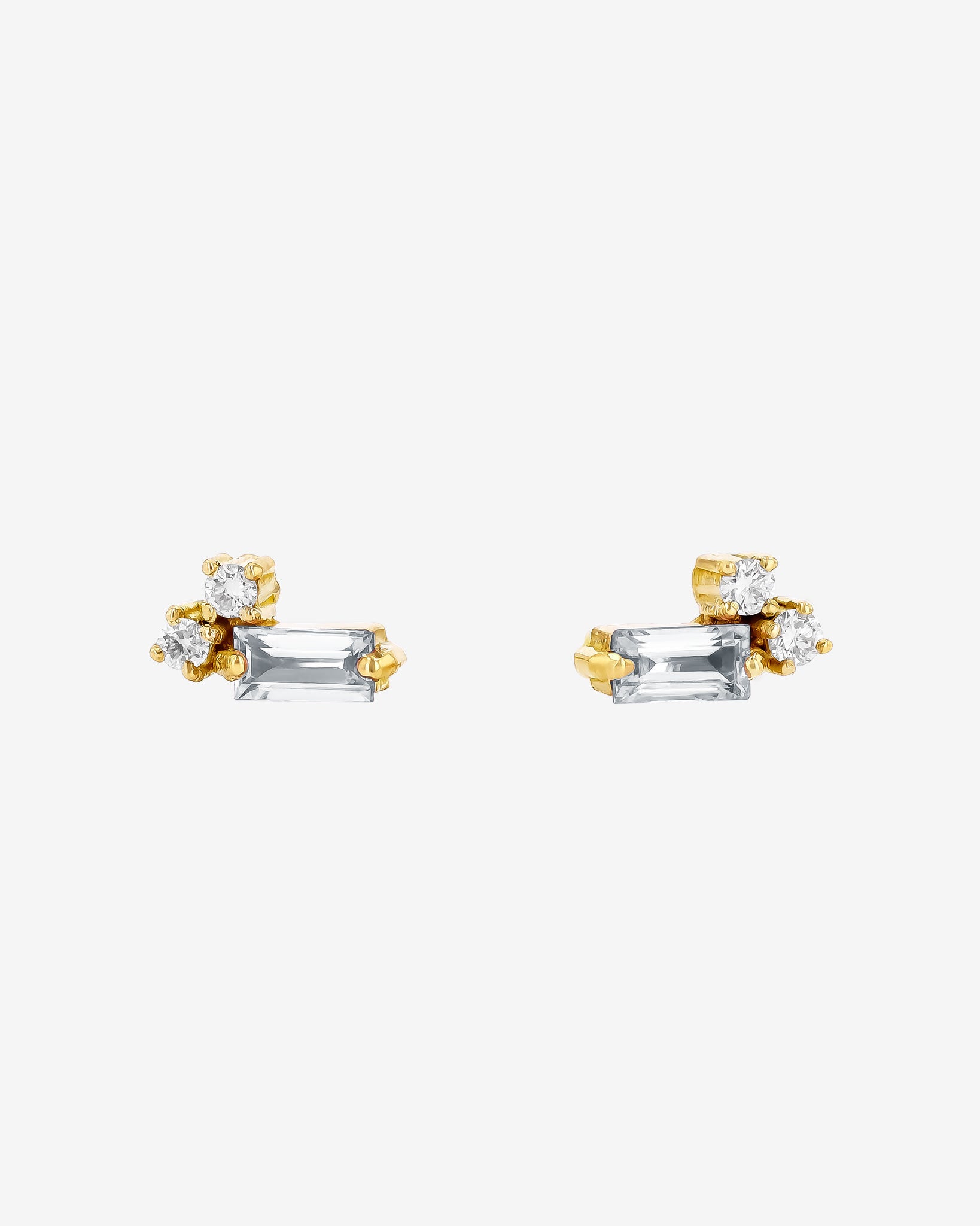 Suzanne Kalan Bold Burst Mini Diamond Studs in 18k yellow gold