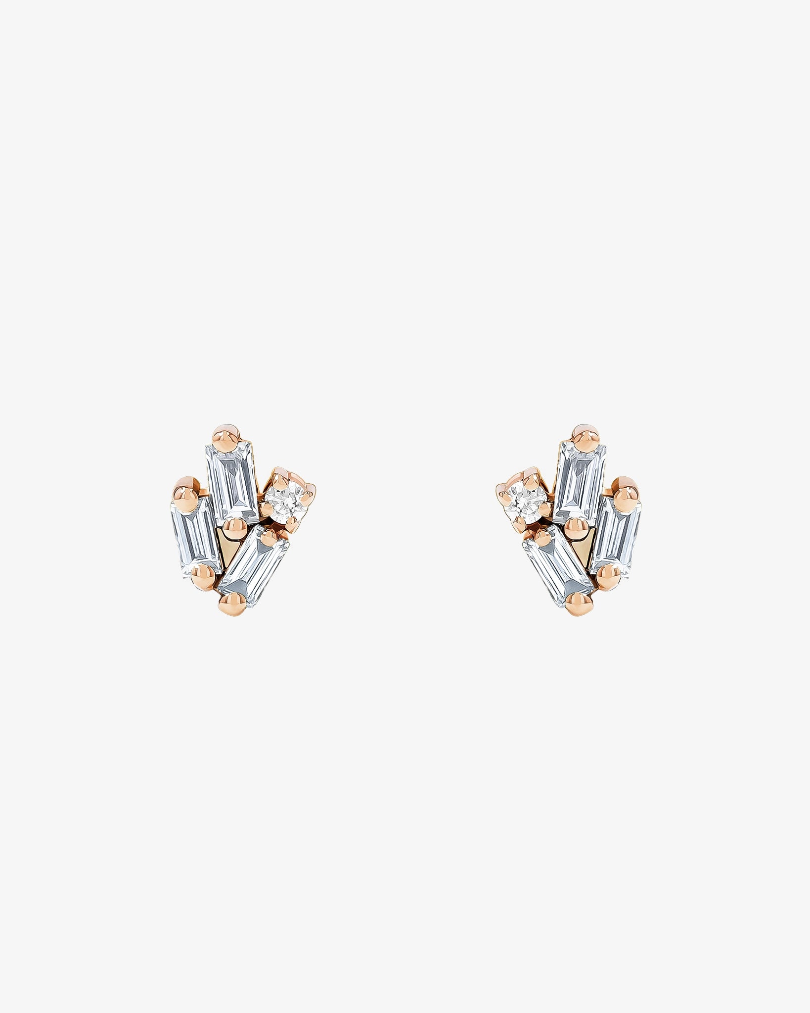 Suzanne Kalan Bold Cluster Diamond Studs in 18k rose gold