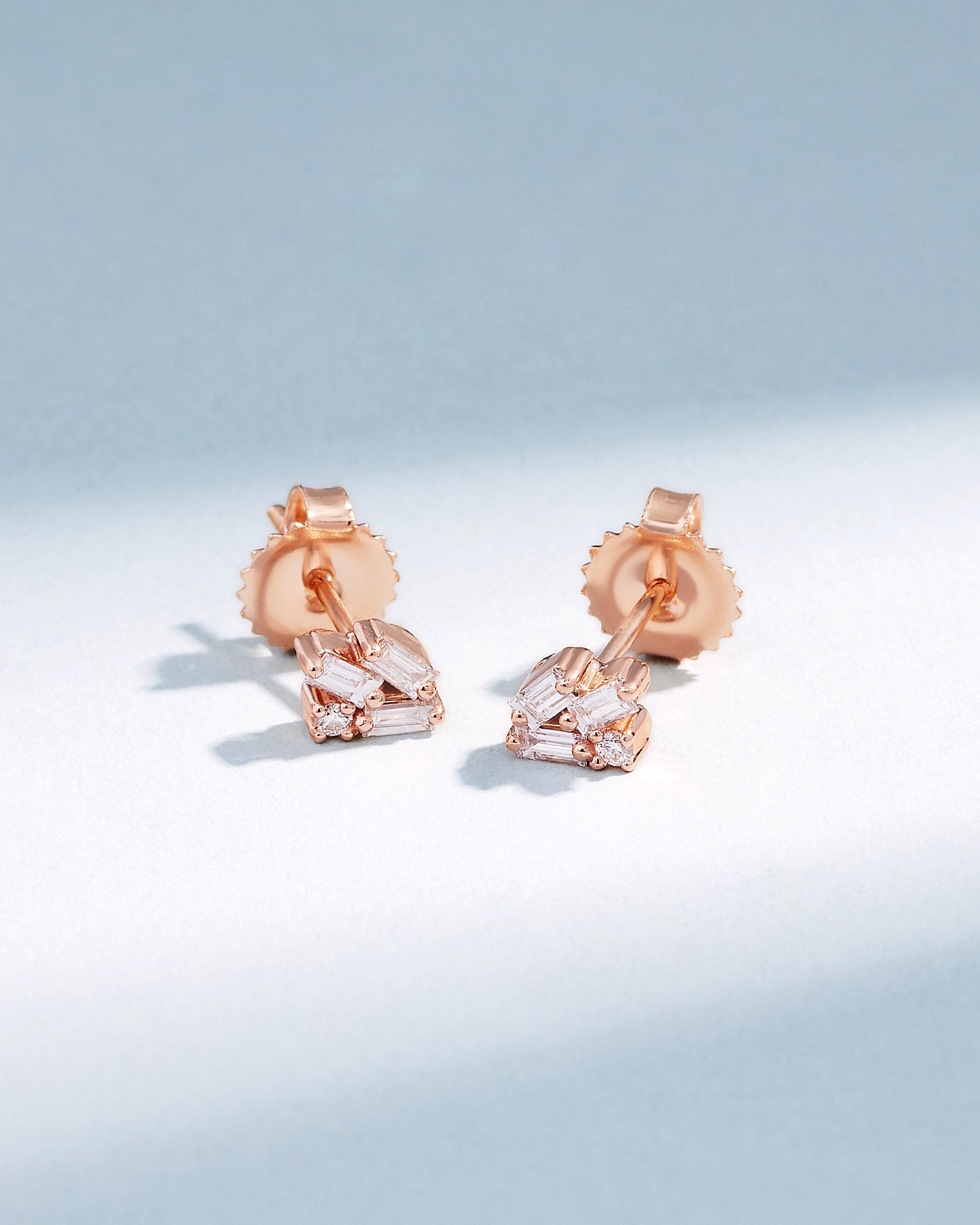 Suzanne Kalan Bold Cluster Diamond Studs in 18k rose gold