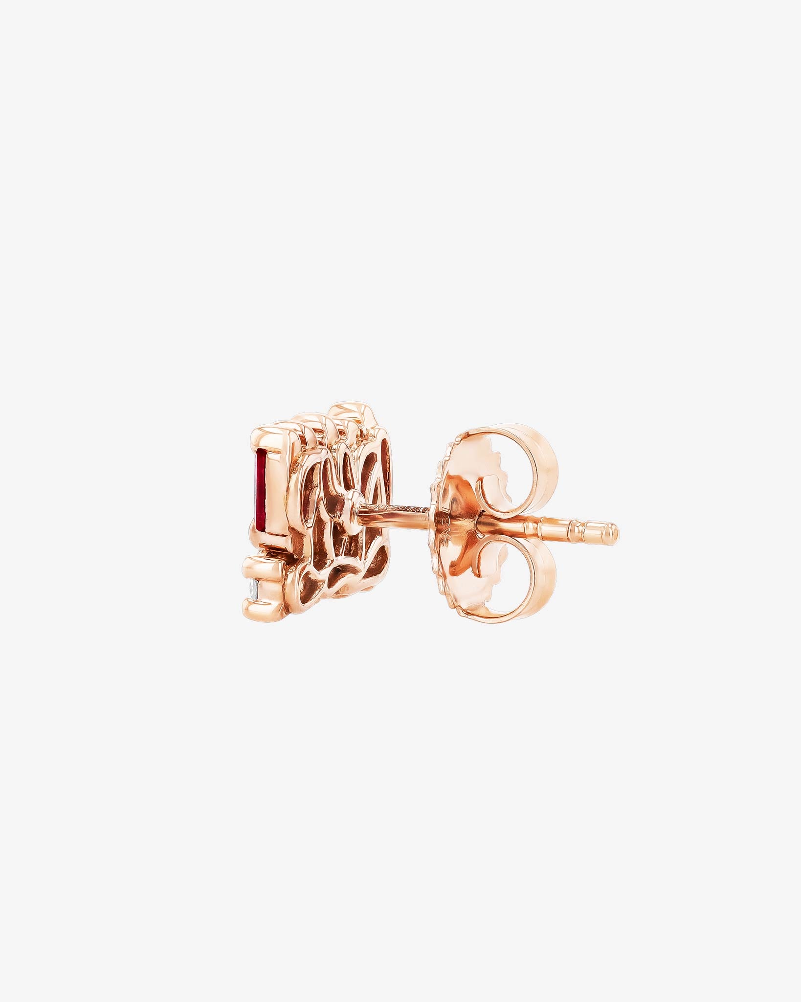 Suzanne Kalan Short Stack Ruby Studs in 18k rose gold