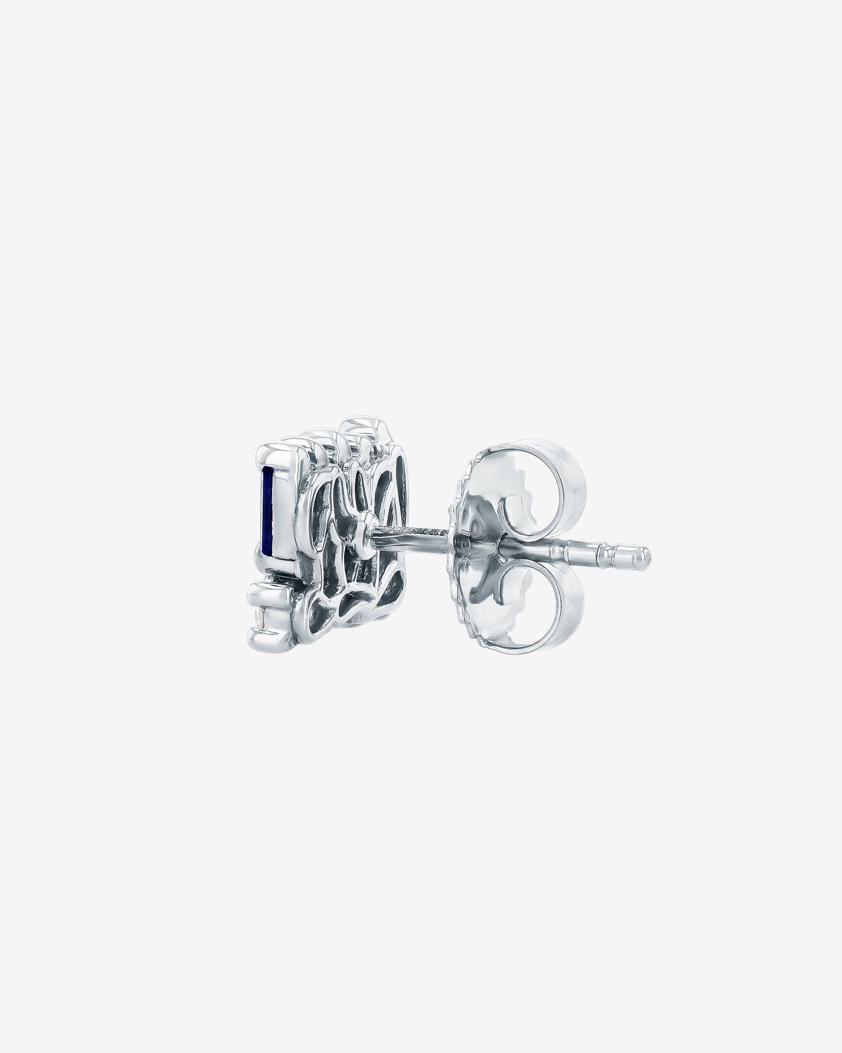 Suzanne Kalan Short Stack Dark Blue Sapphire Studs in 18k white gold